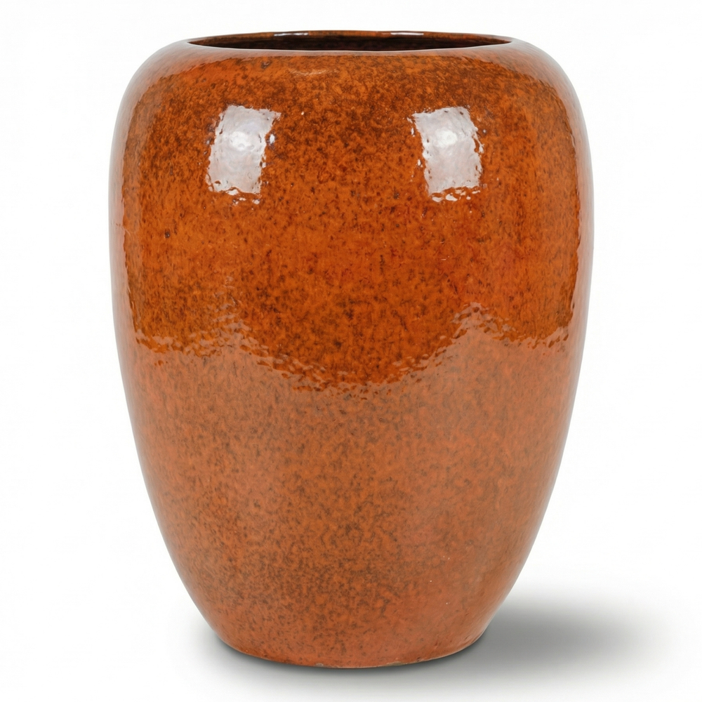 Keramik-Pflanzkübel GALILEE - Herbstorange - XL (40 cm x 50 cm)