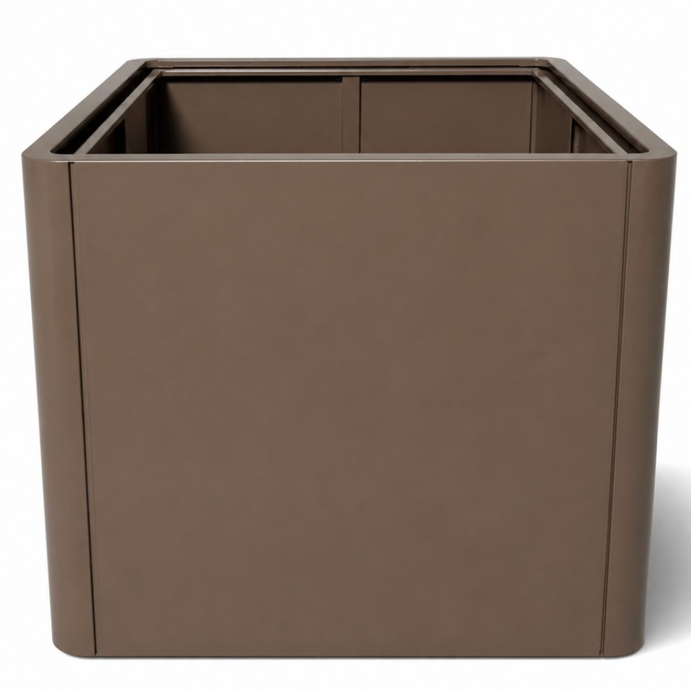 Großer verzinkter Stahl-Pflanzkübel GRANDOSIA - Taupe - XXXL (120x100cm)