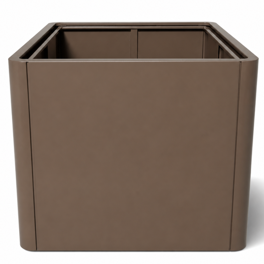 Großer verzinkter Stahl-Pflanzkübel GRANDOSIA - Taupe