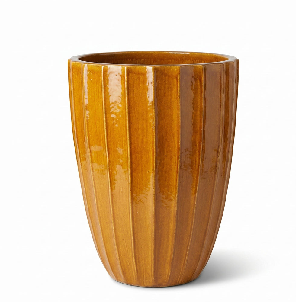 Keramik-Pflanzkübel HUGO - Honig - XL: 44 x 59 cm
