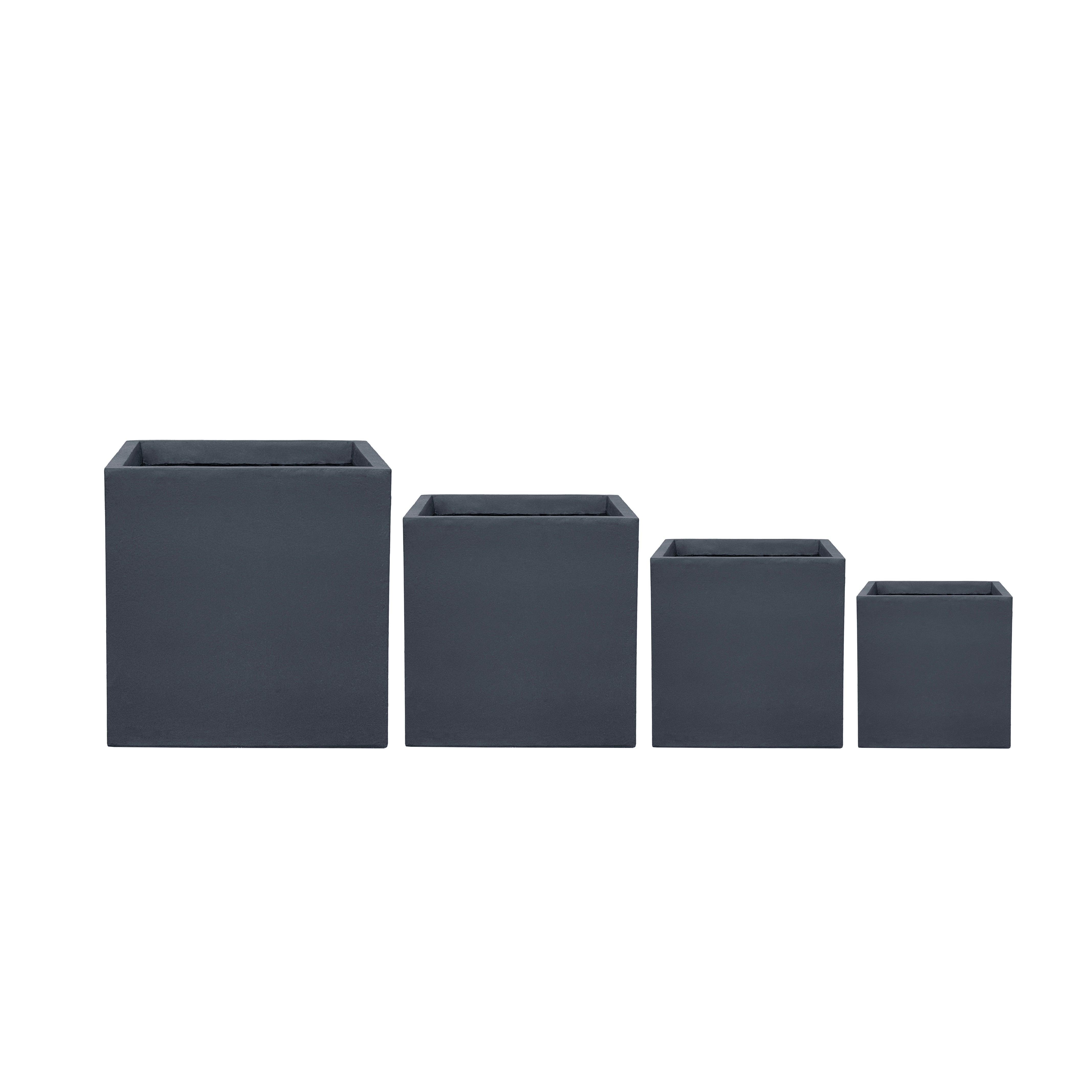 Pflanzkübel Beton Dunkelgrau 75×75×75 cm – Kubix, frostfest & robust