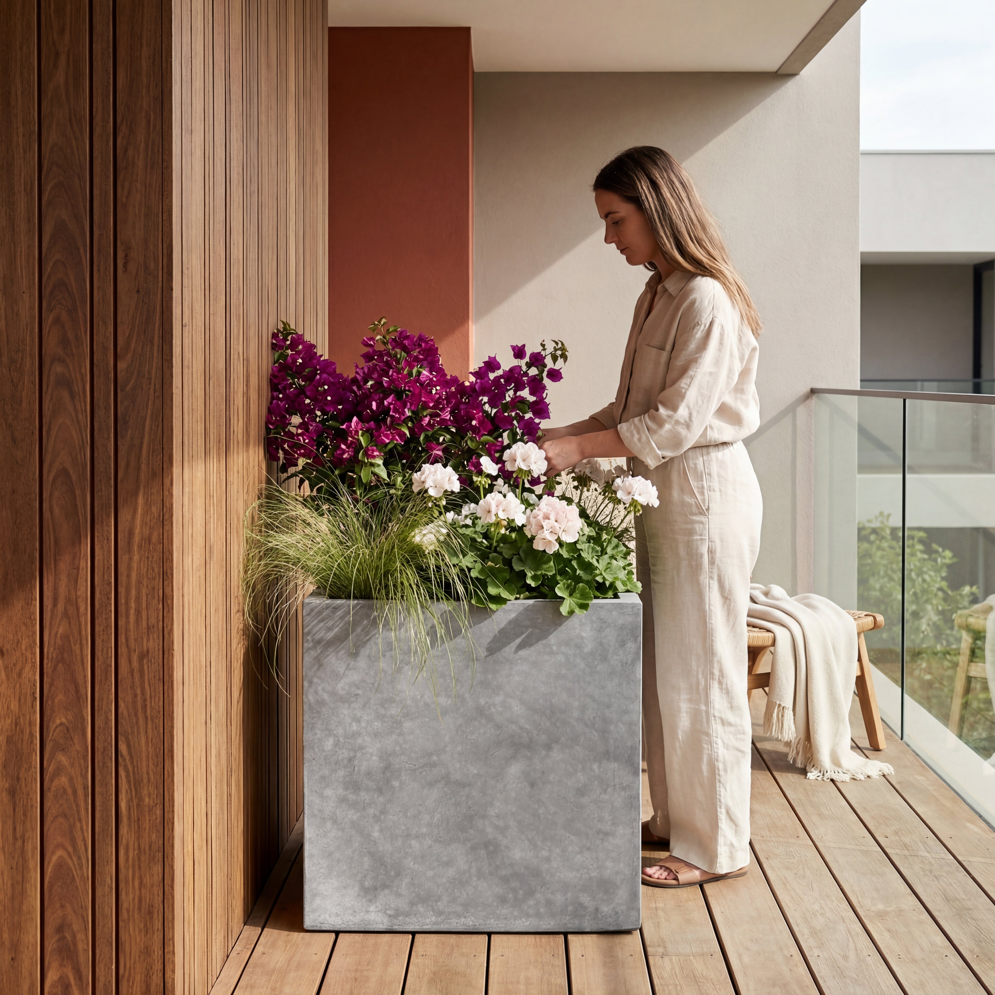 Betonový květináč KUBIX - doplňující náhled