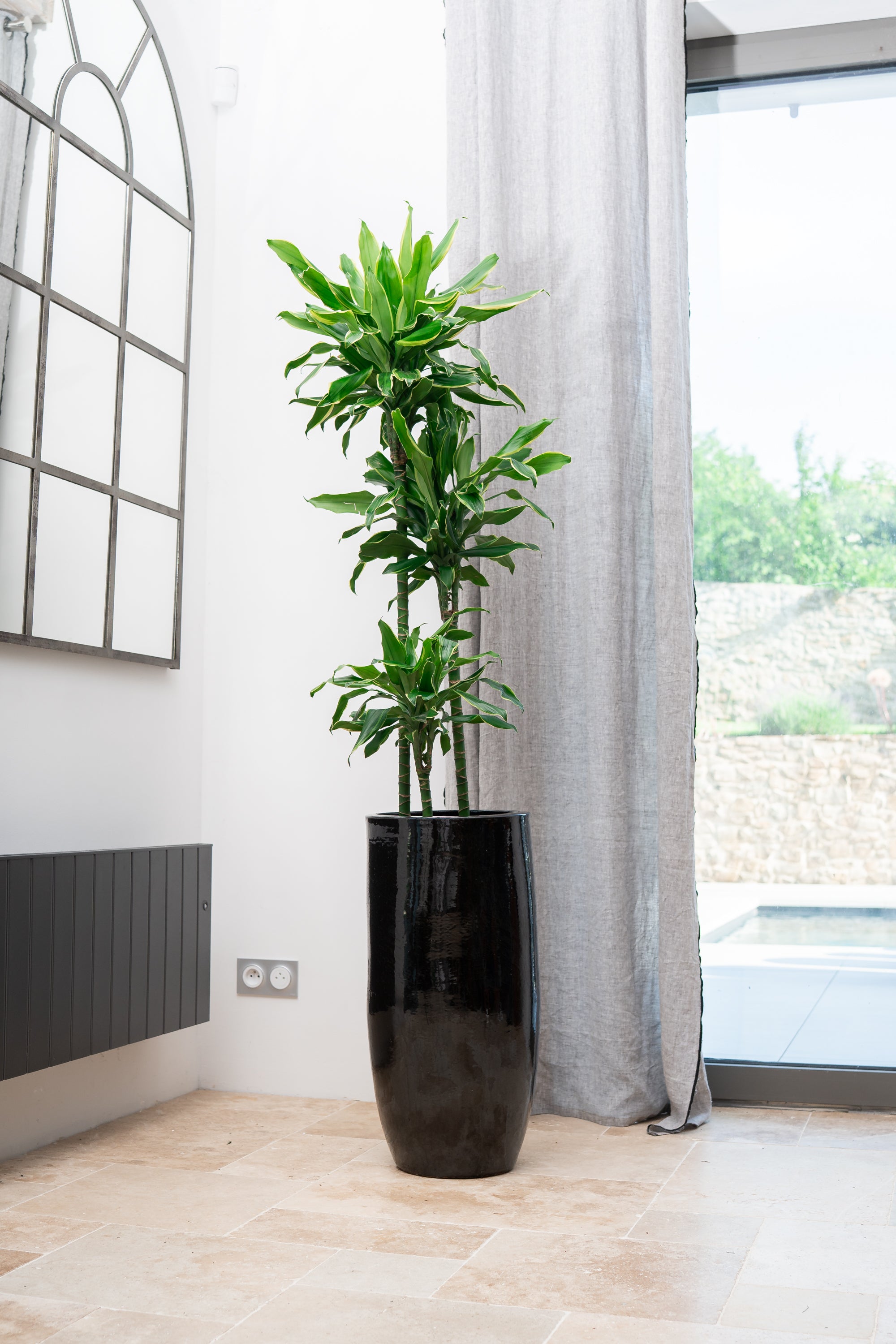 Keramikblumentopf Athena - Schwarz