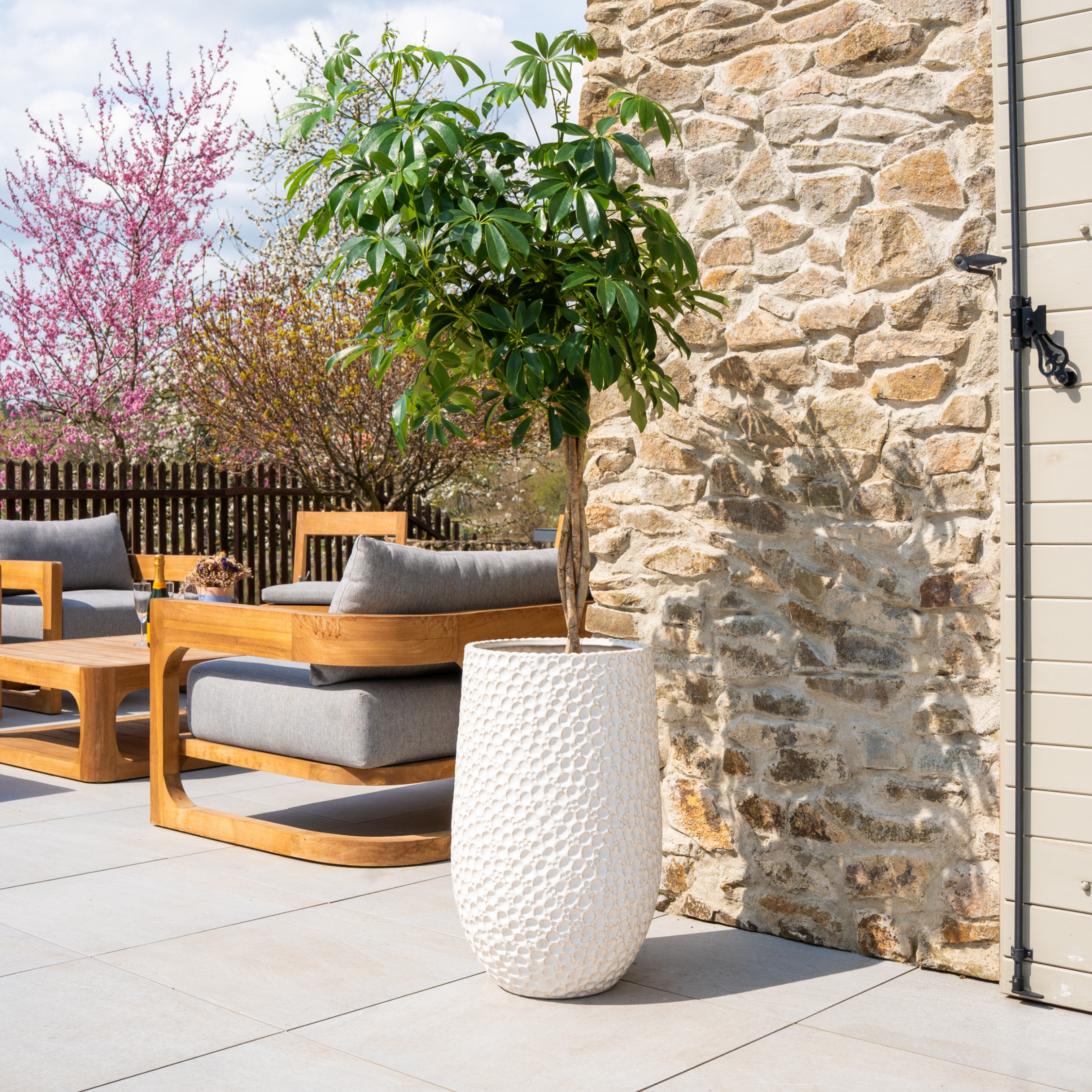 Großer Keramik-Blumentopf PARIS - Weiß