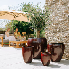 Keramický květináč LAFONTAINE - Cihlově červená