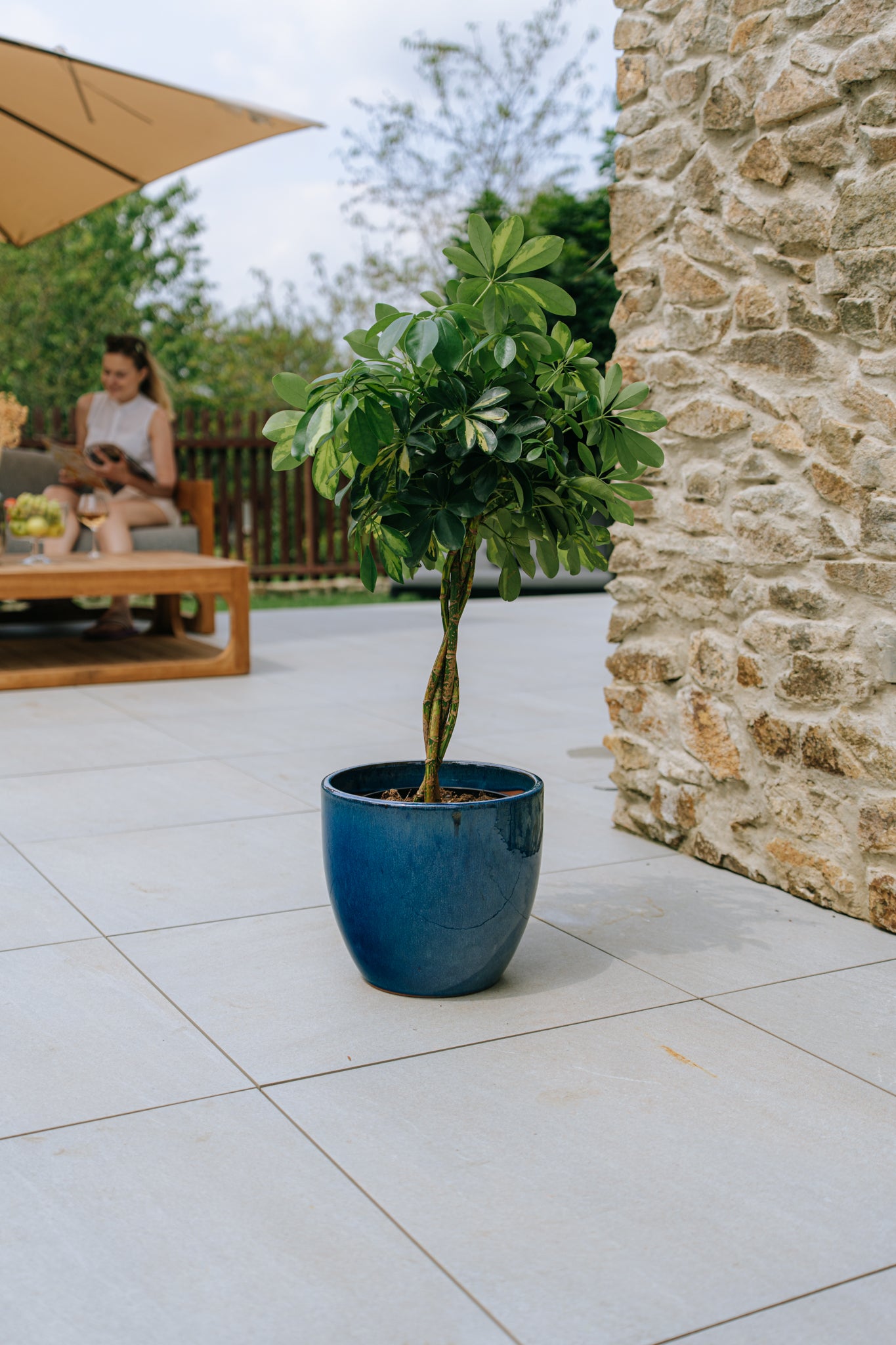 Keramik Blumentopf LANCELOT - Azurblau
