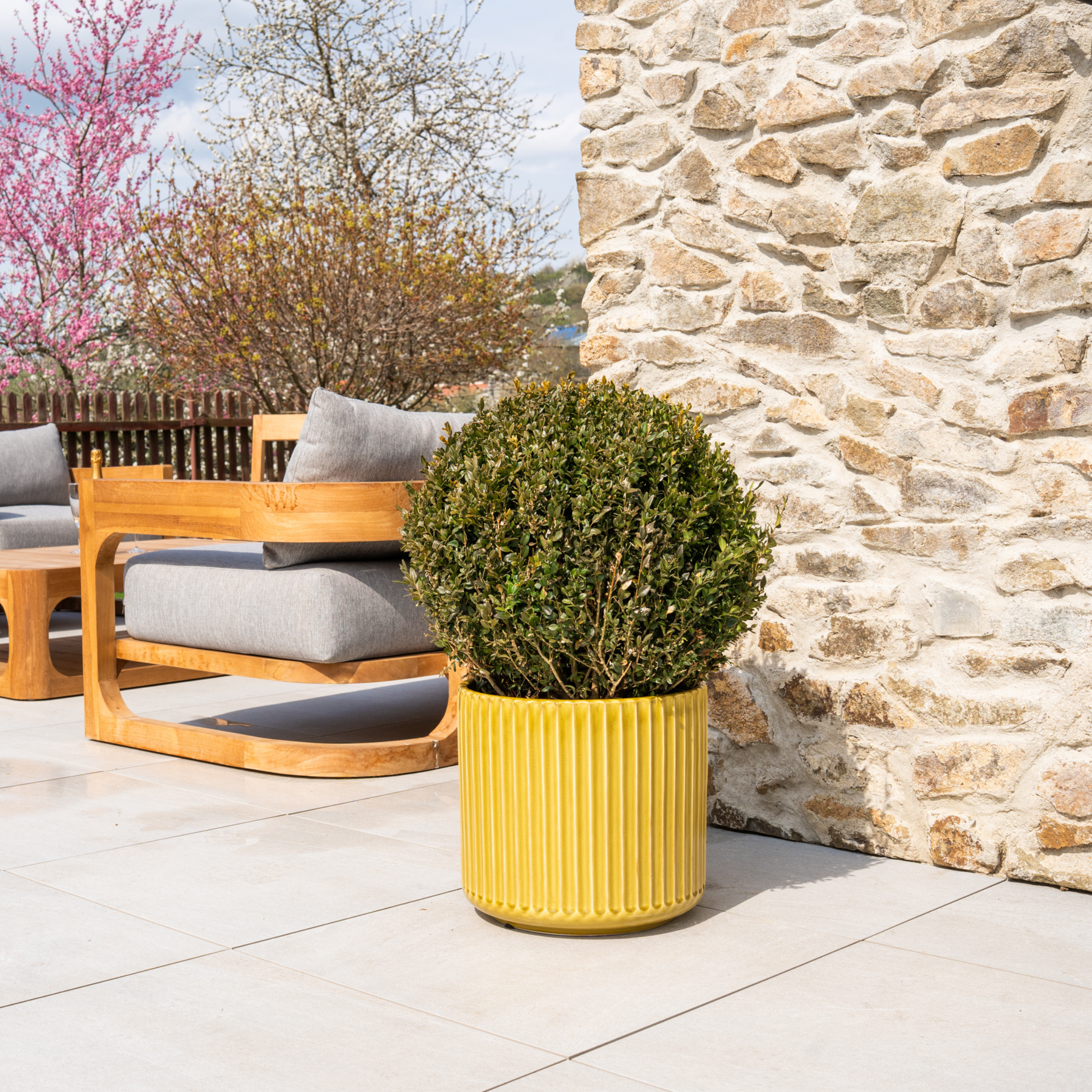 Keramik-Blumentopf LONDON – Gelb