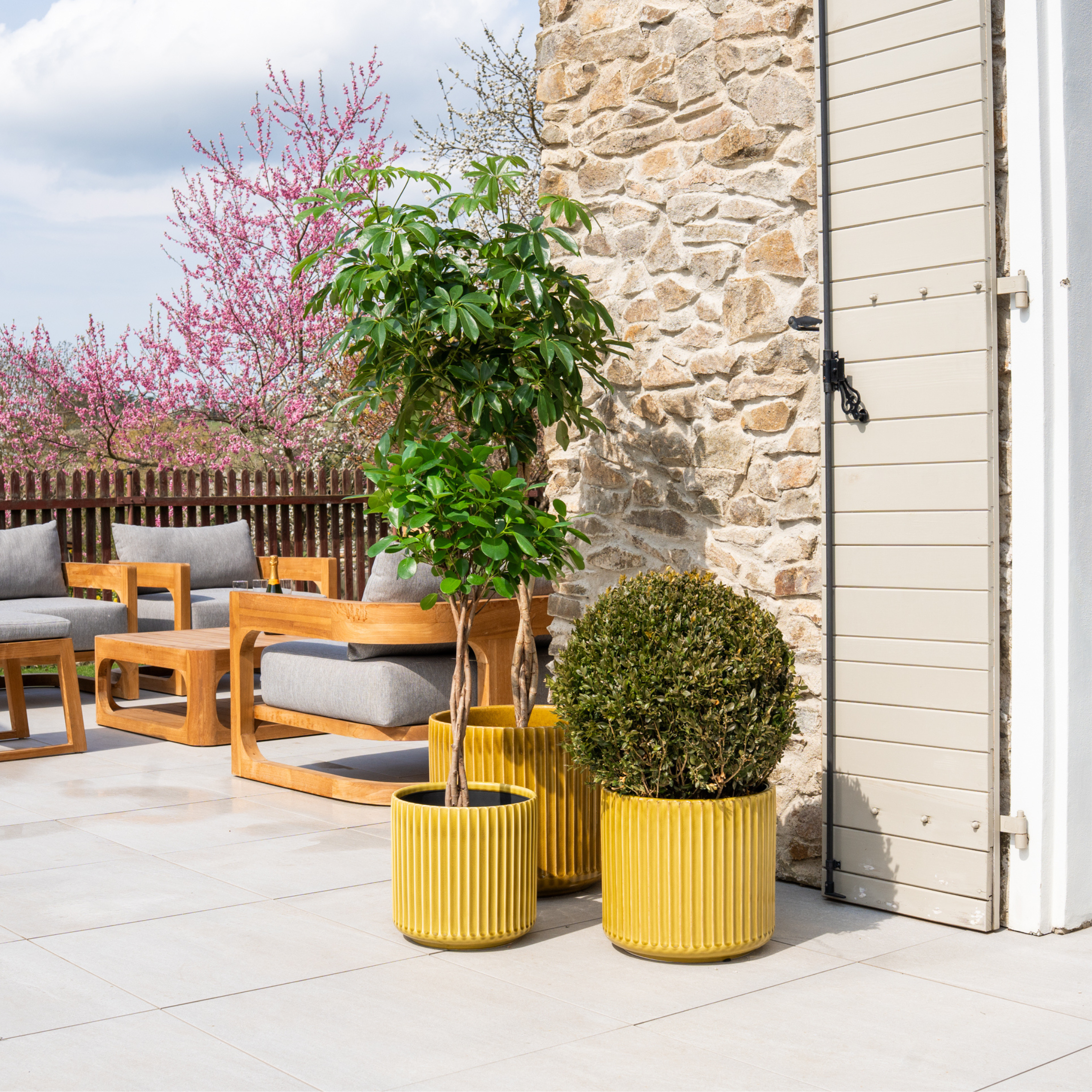 Keramik-Blumentopf LONDON – Gelb