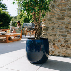 Keramik-Blumentopf SOCRATE - Meeresblau