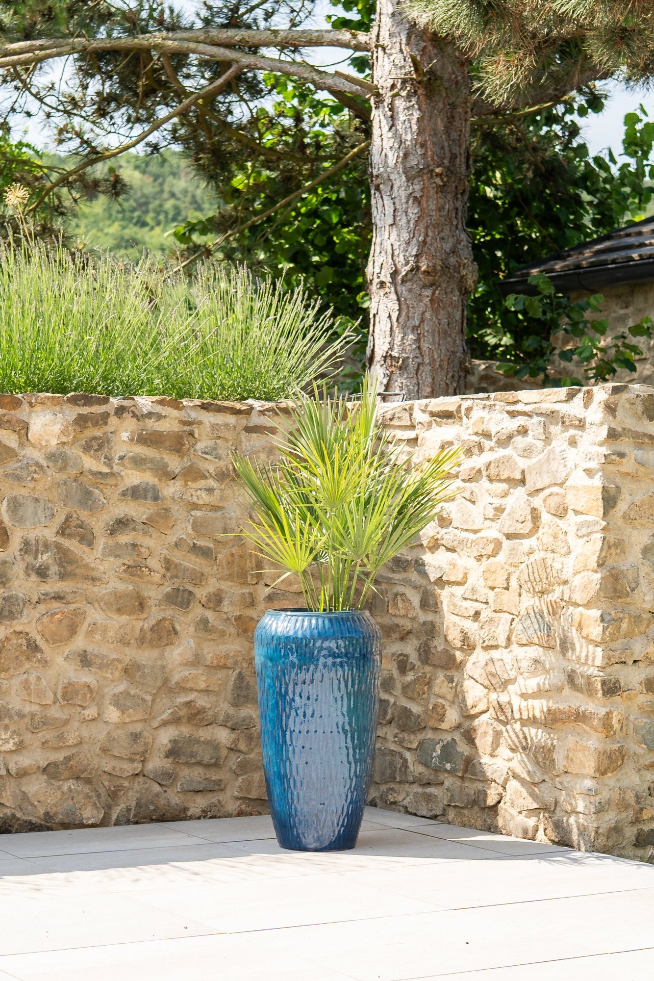 Keramik-Blumentopf Pompadour - Azurblau