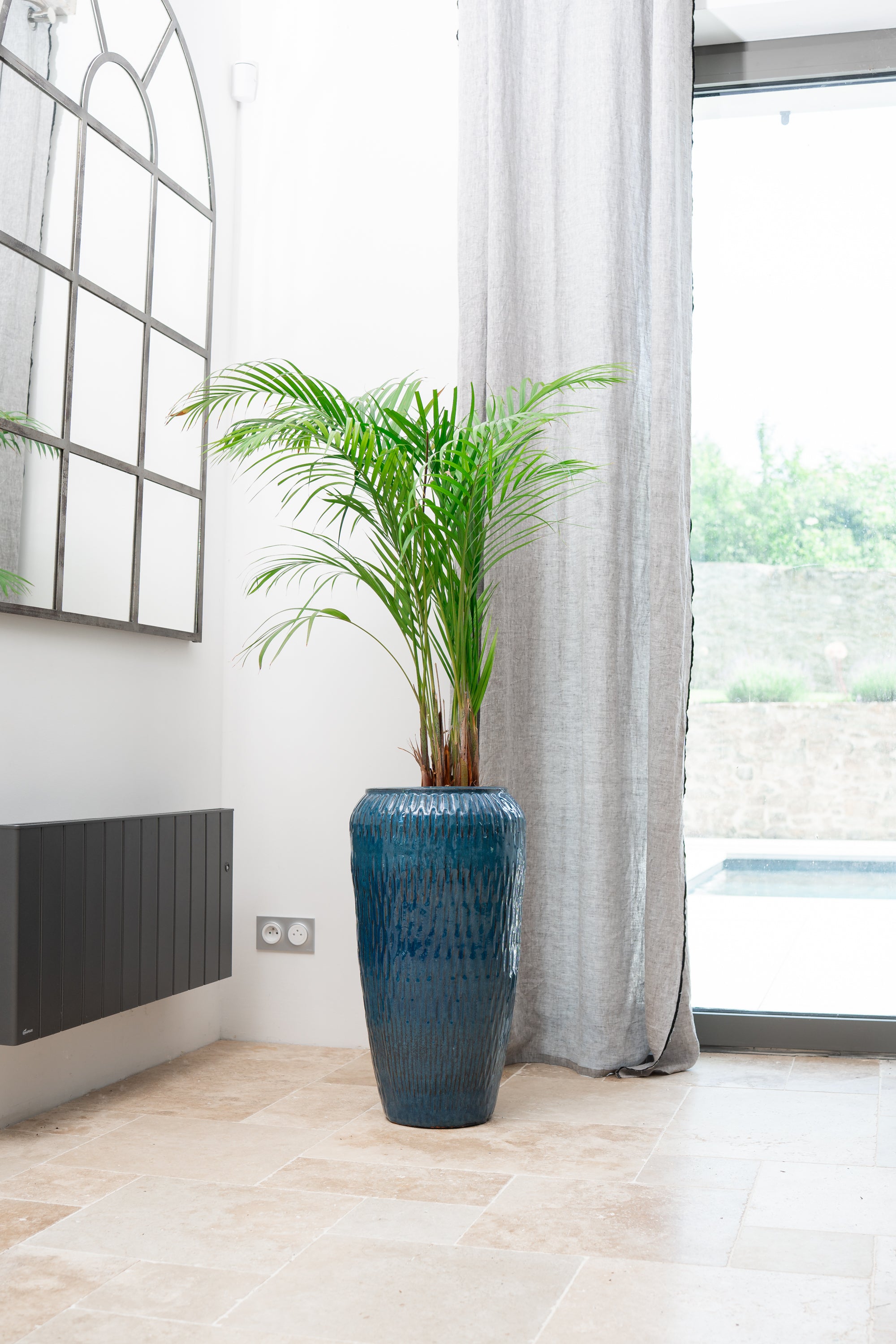 Keramik-Blumentopf Pompadour - Azurblau