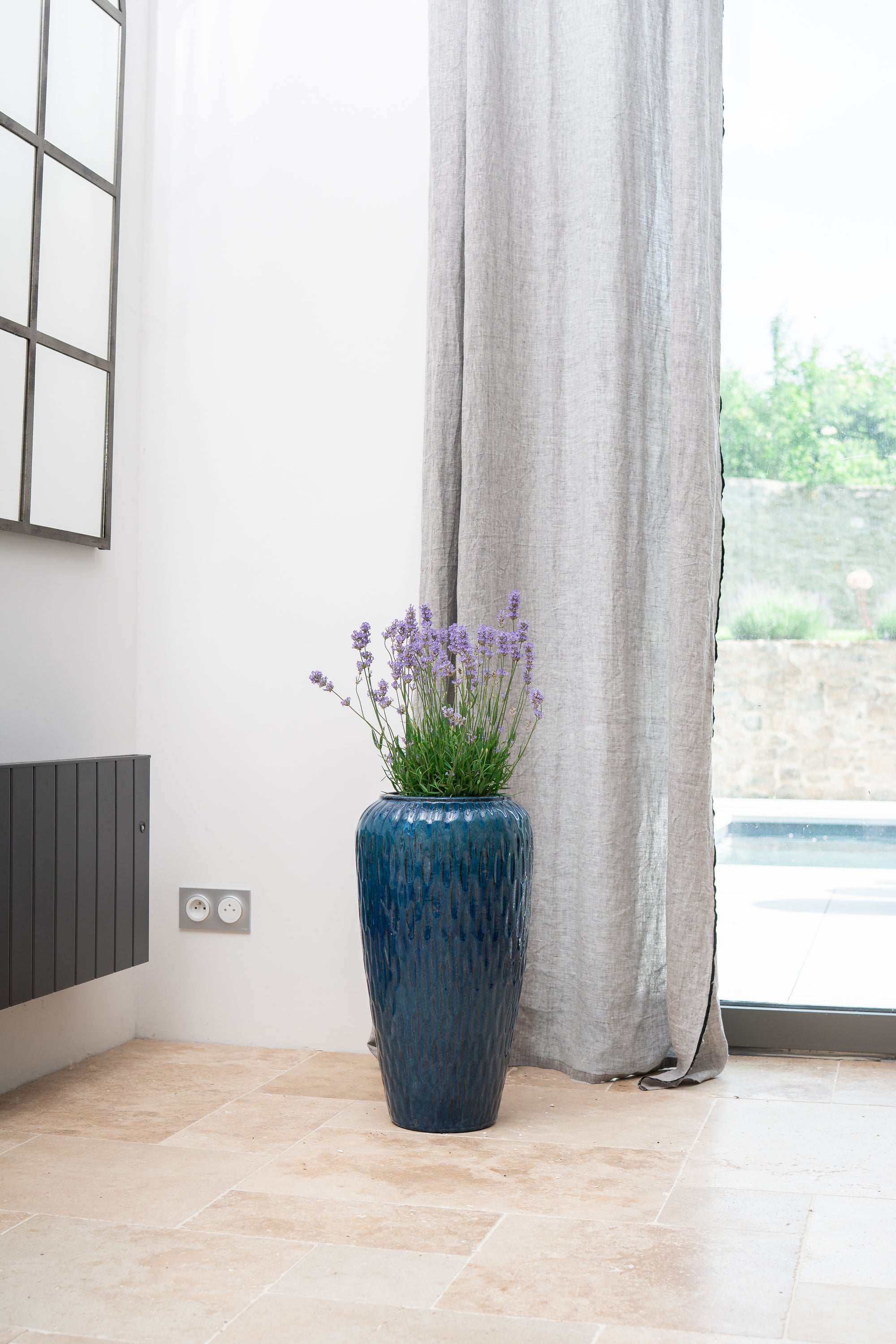 Keramik-Blumentopf Pompadour - Azurblau