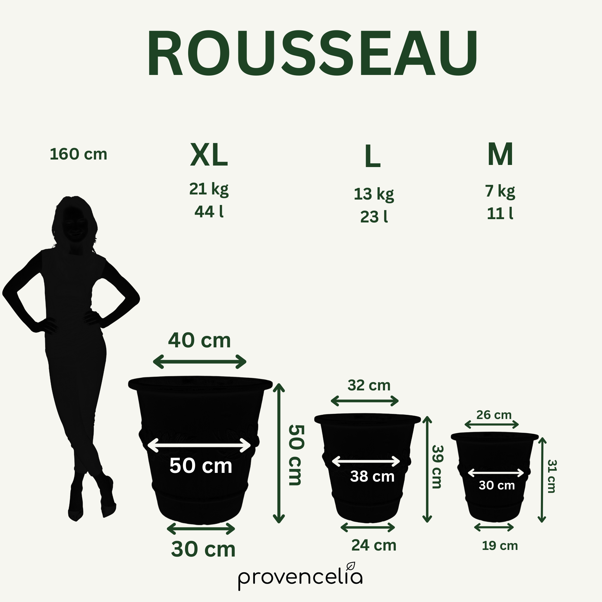 Keramik-Blumentopf ROUSSEAU - Cremefarben