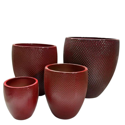 Keramik-Blumentopf SIGNAC - Imperialrot