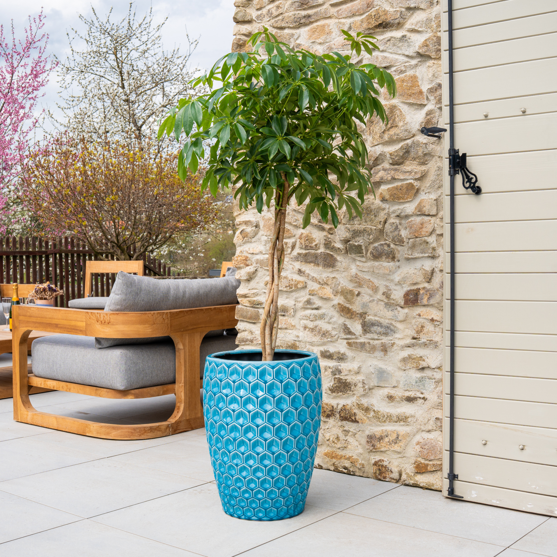 Keramik-Blumentopf VERSAILLE - Hellblau