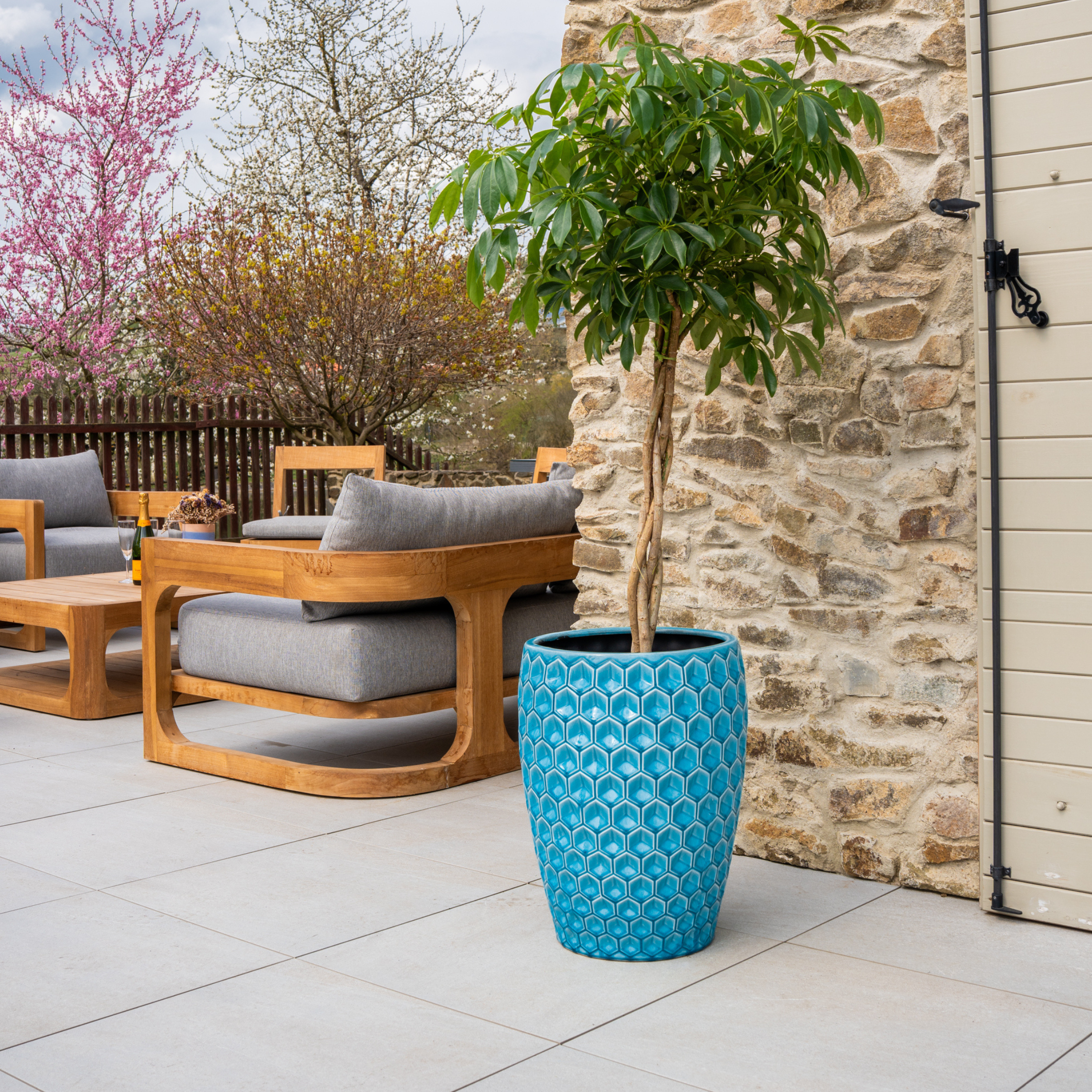 Keramik-Blumentopf VERSAILLE - Hellblau