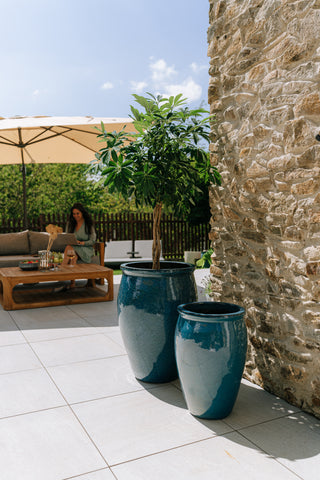Keramikblumentopf BACCHUS – Azurblau