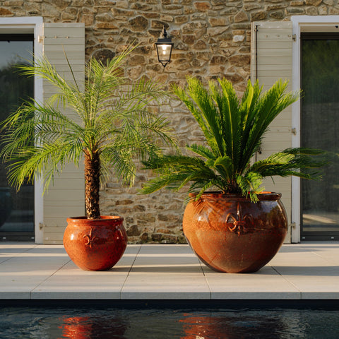 XXL Keramik-Blumentopf CLOVIS - Herbstorange