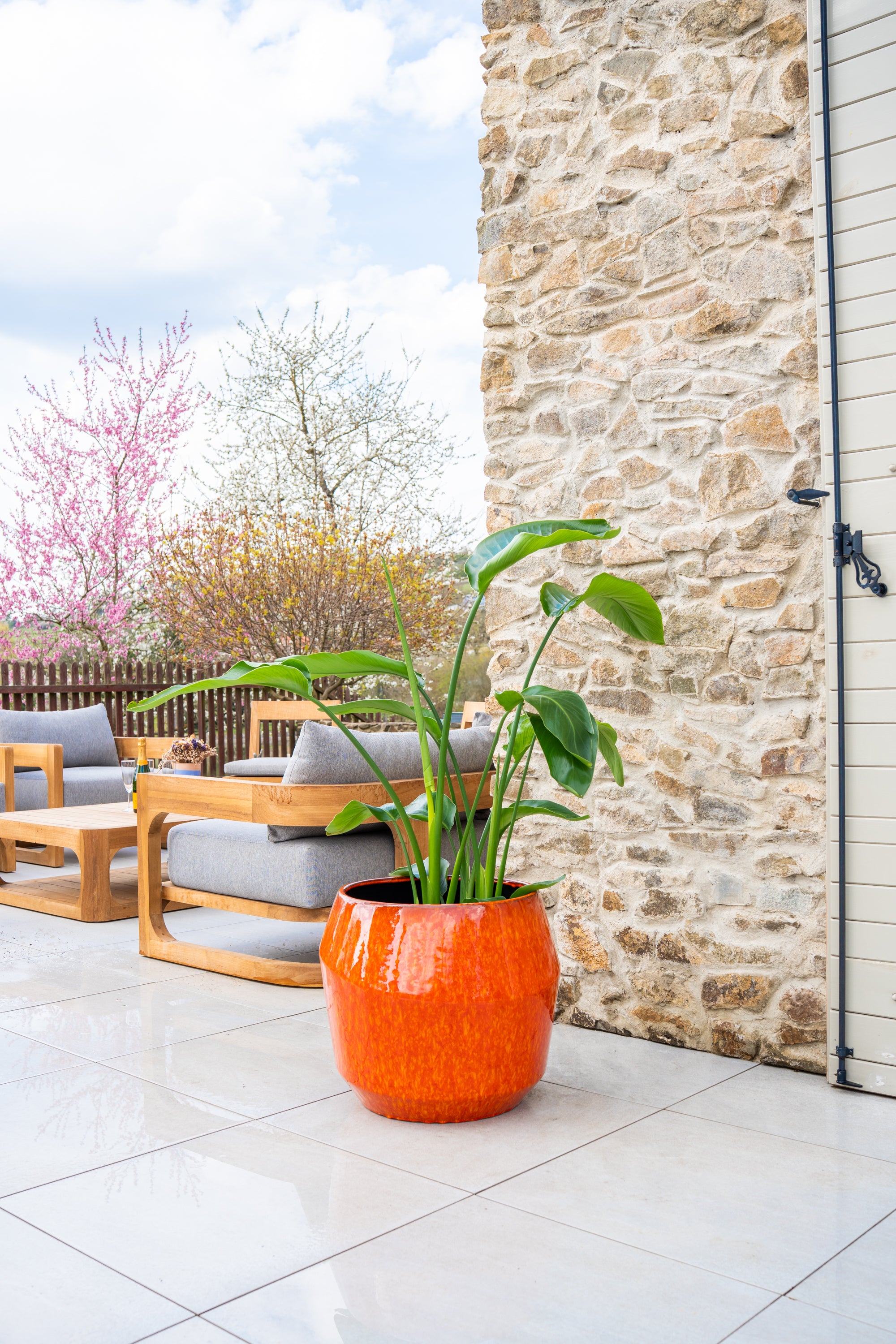 Keramischer Blumentopf Monaco – Orange