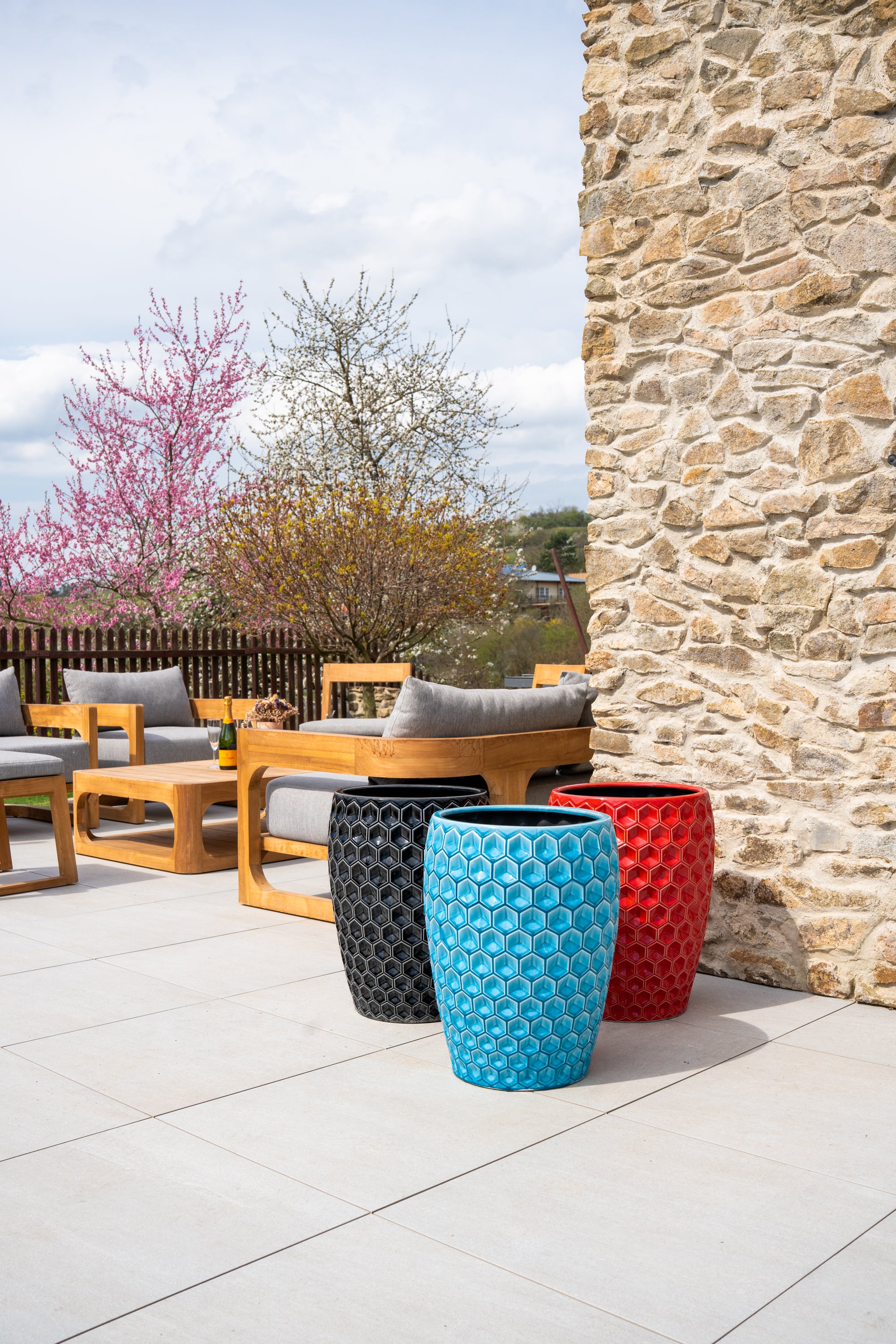 Keramischer Blumentopf Versaille – Rot