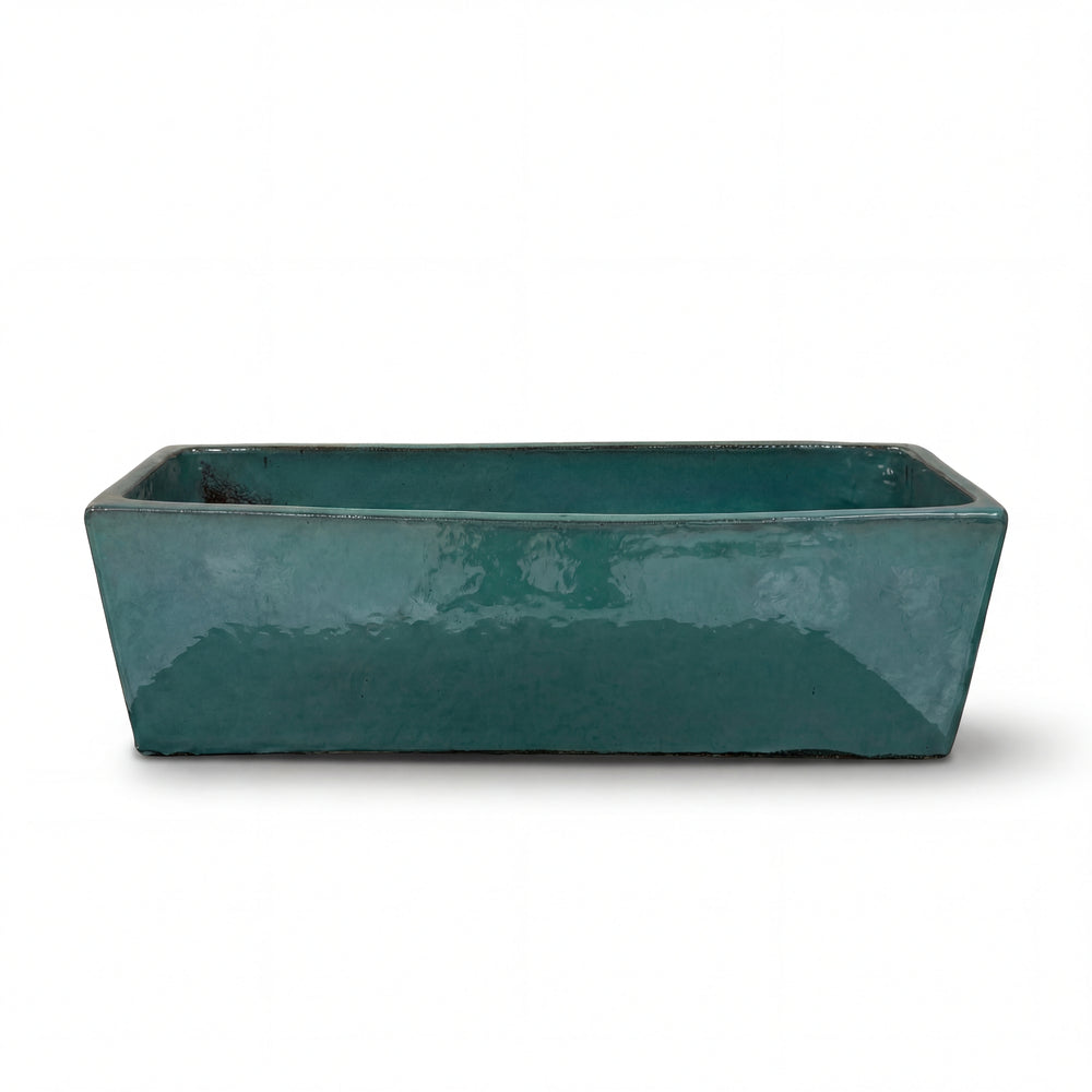 Keramik-Pflanzkasten GIONO - Jadegrün - XL (60 x 20 x 17 cm)