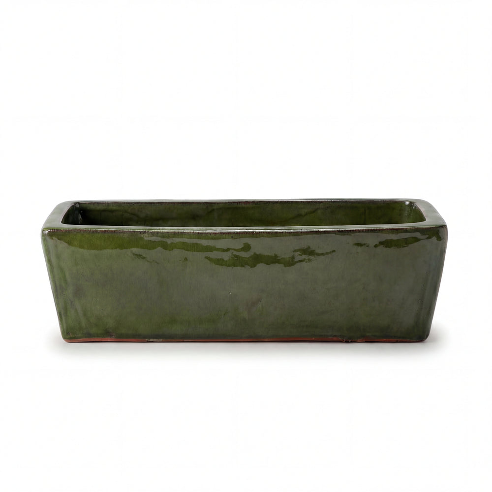 Keramik-Pflanzkasten GIONO - Zartgrün - L (46 x 15 x 14 cm)