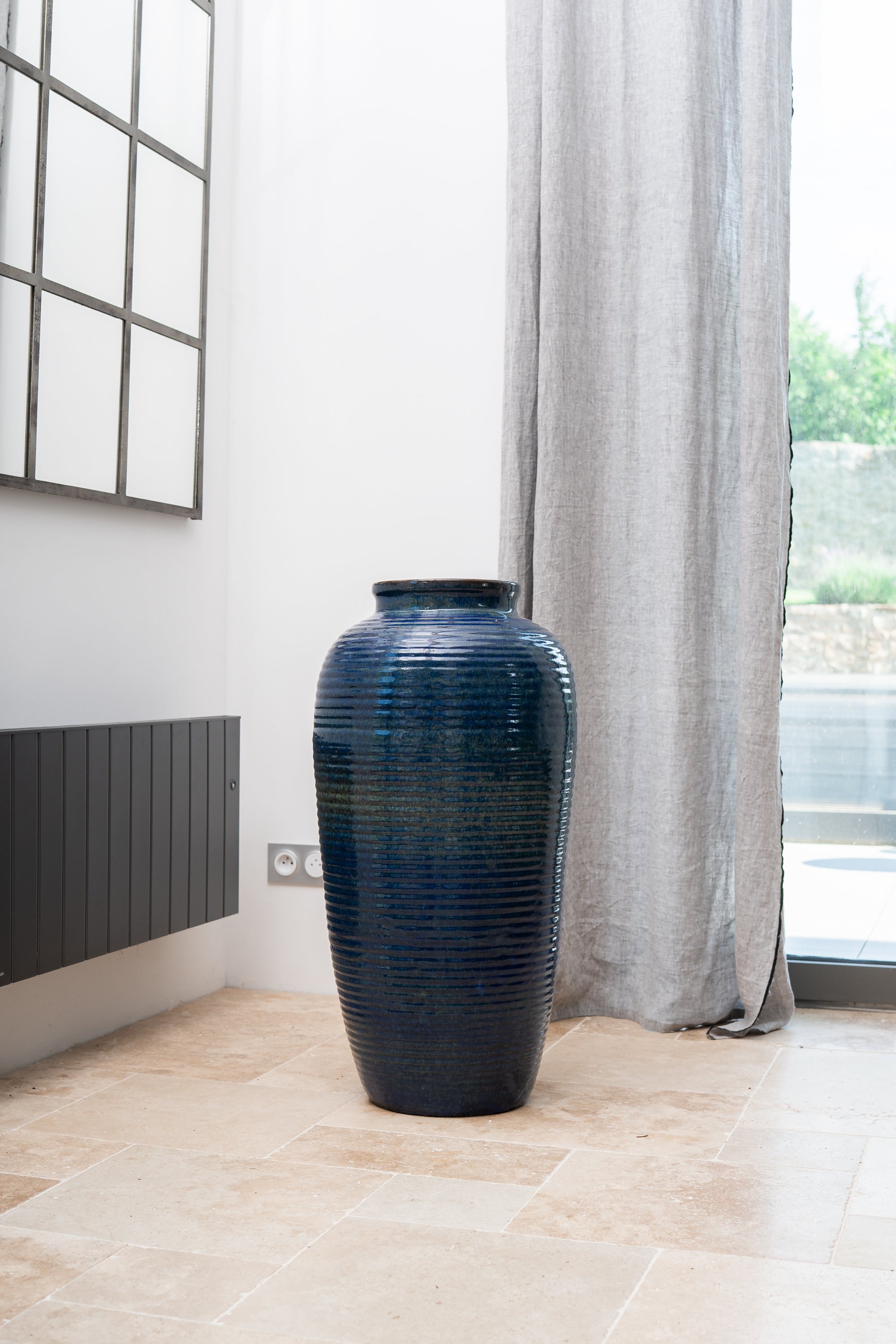 Frostmuster Keramik Blumentopf Archimede - Seeblau