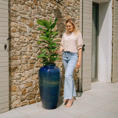 Keramik-Blumentopf ARCHIMEDE - Meeresblau