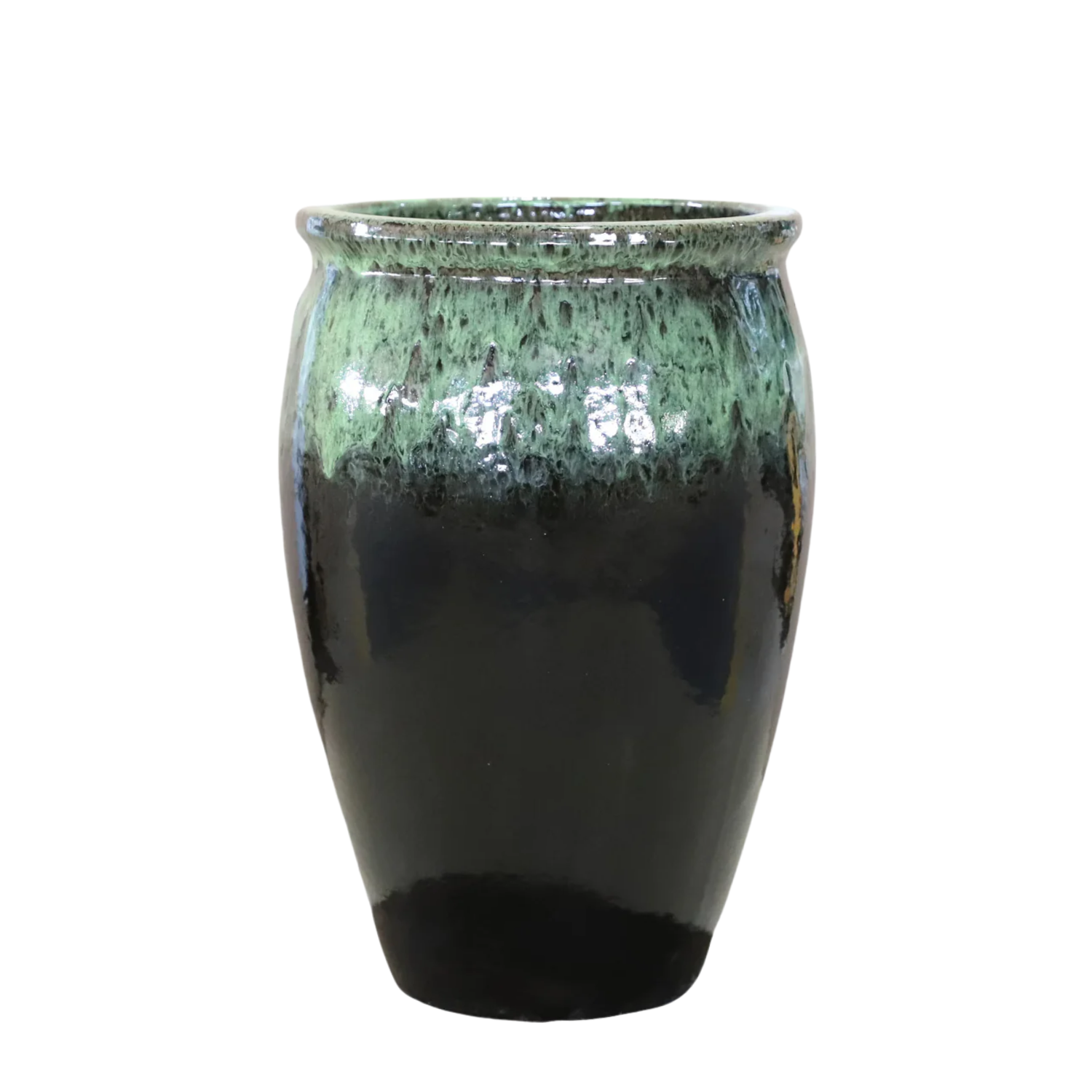 Keramik-Blumentopf BACCHUS - Schwarz-Grün