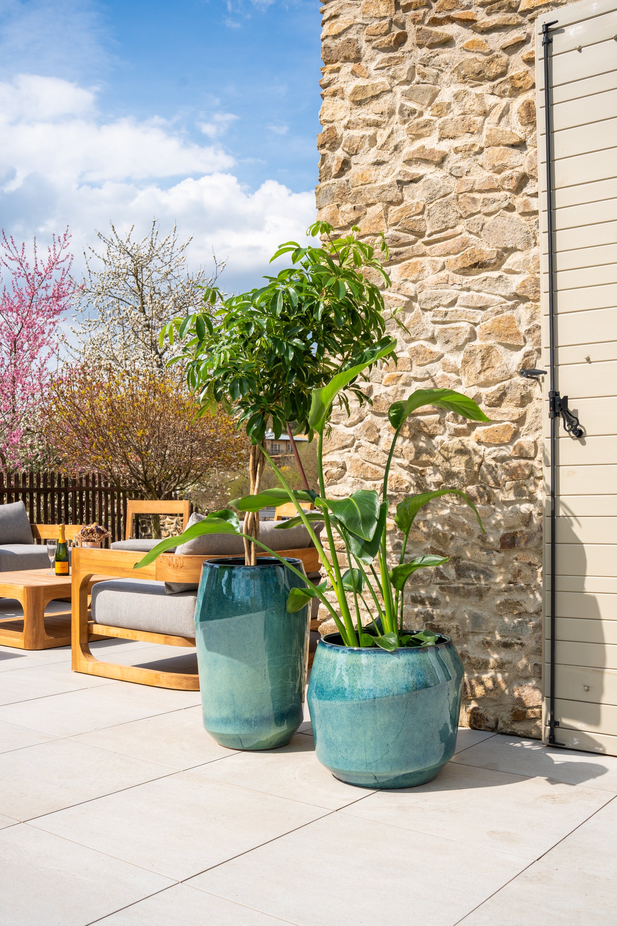 Keramischer Blumentopf Monaco – Hellblau