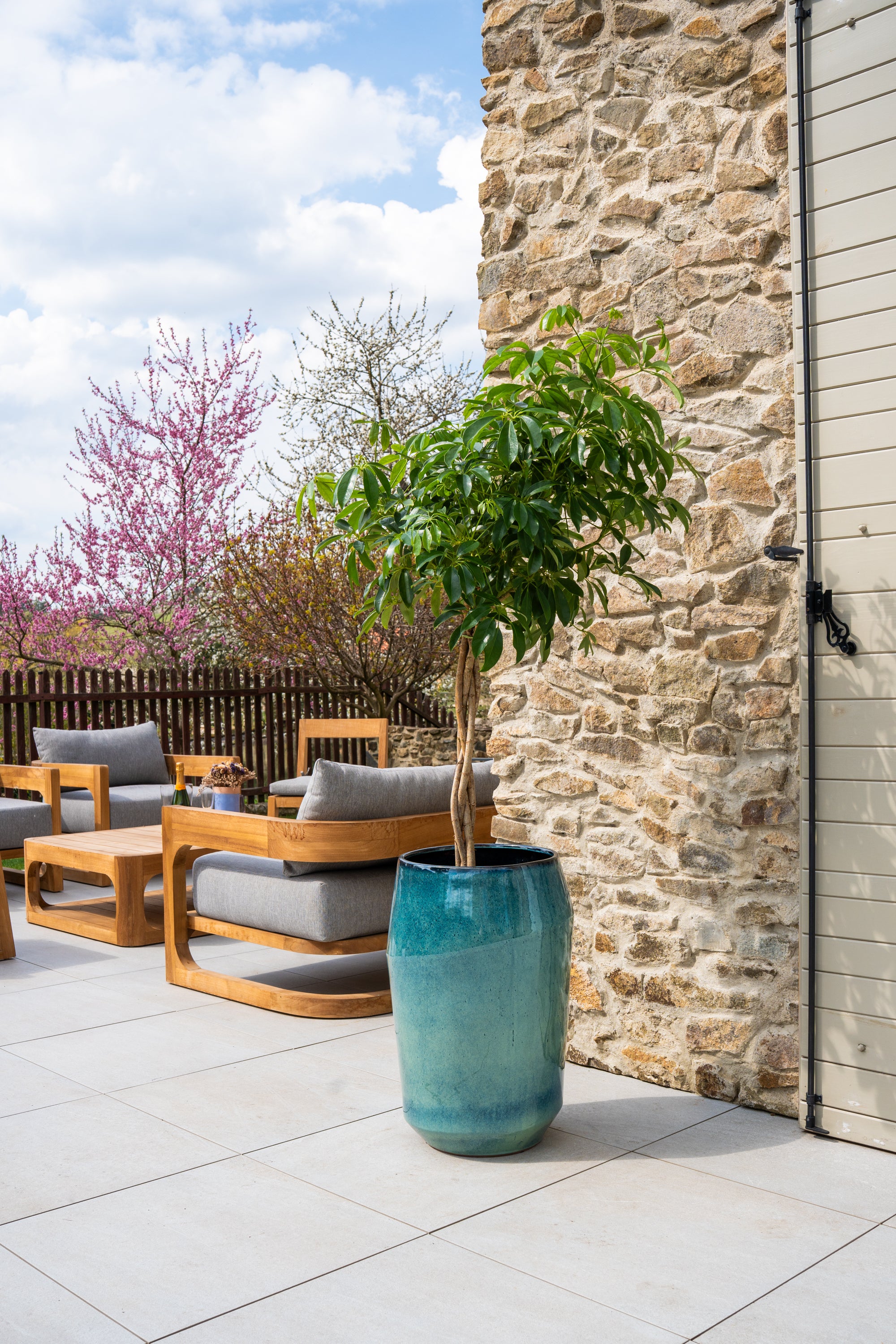 Keramischer Blumentopf Monaco – Hellblau
