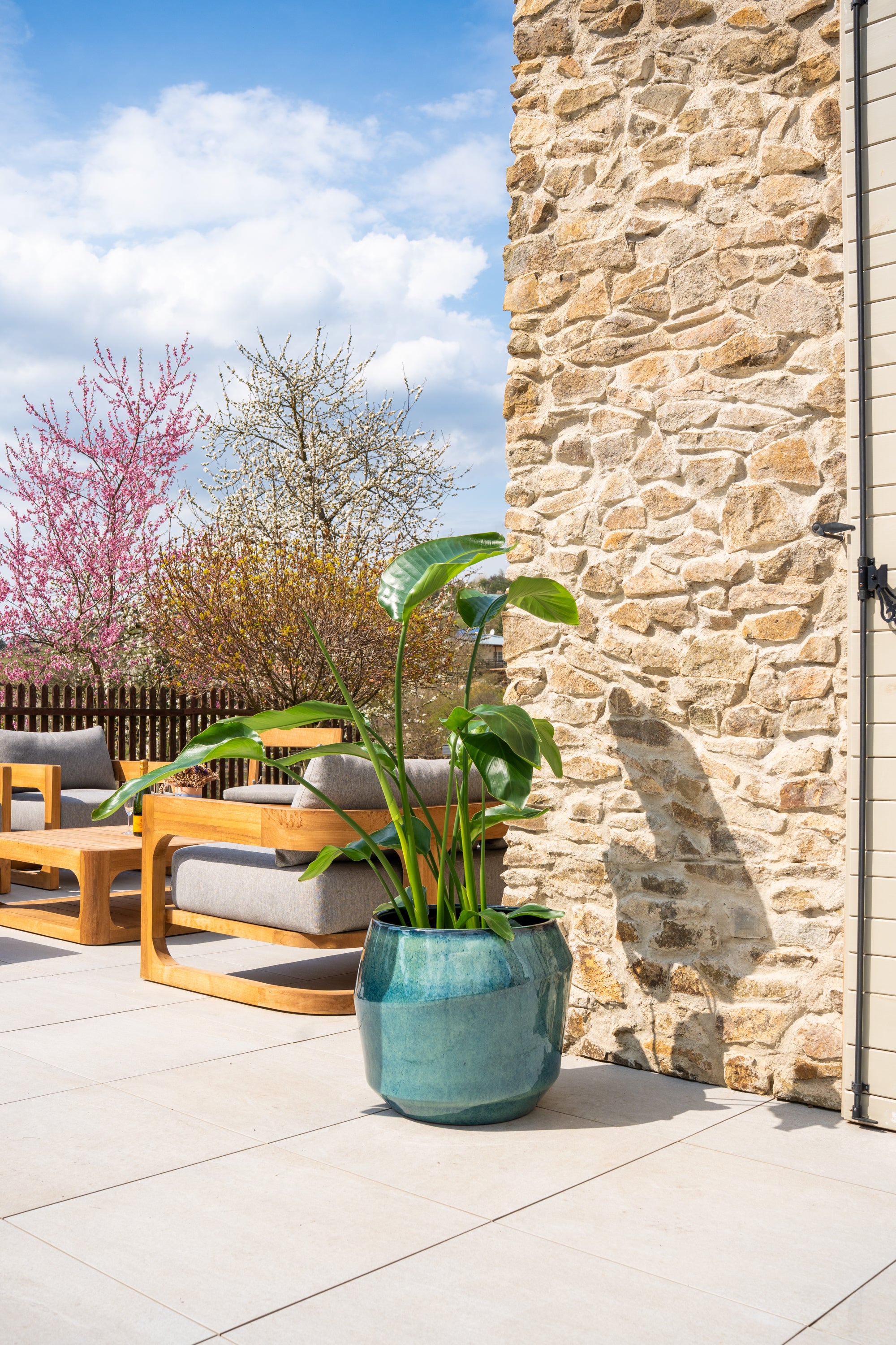 Keramischer Blumentopf Monaco – Hellblau