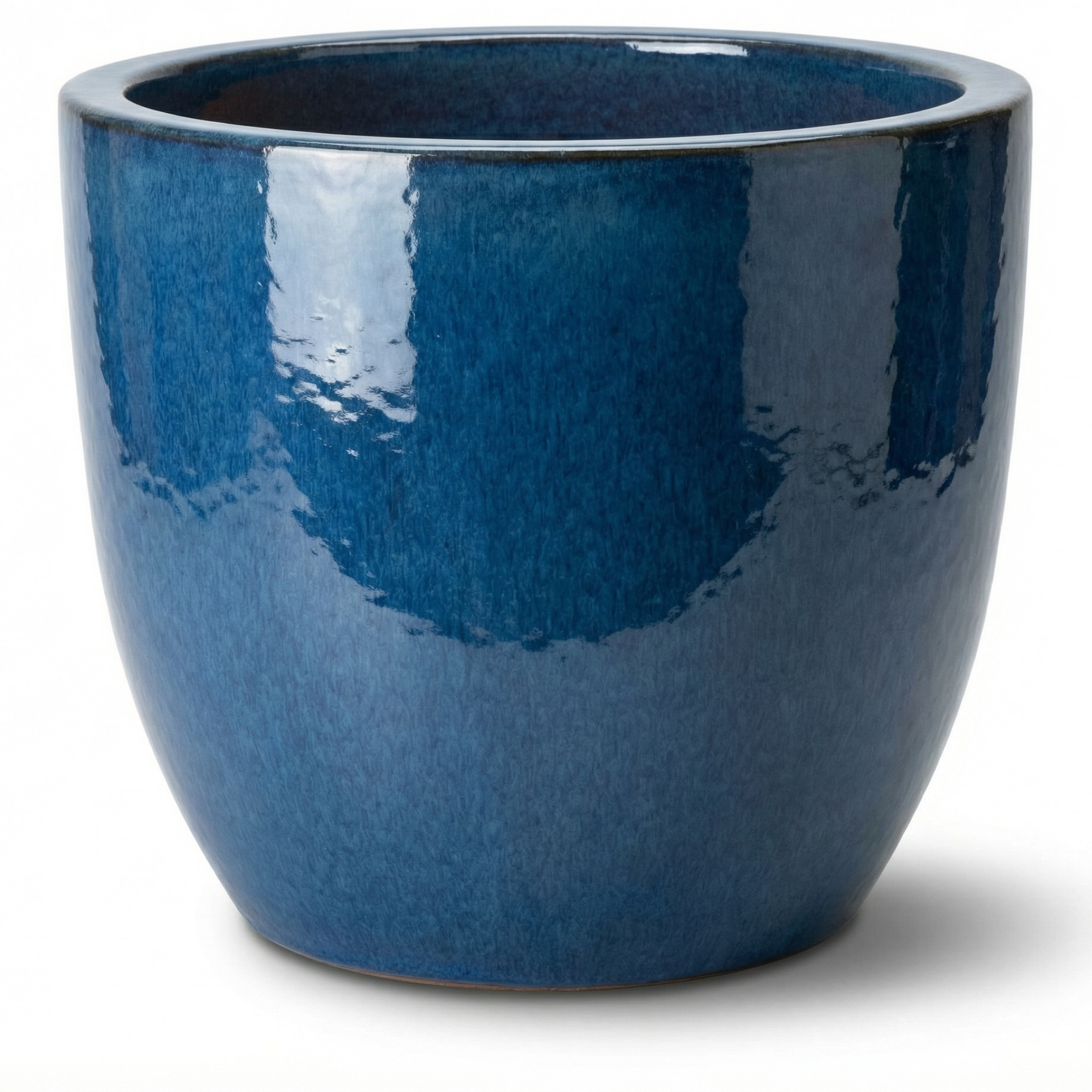 Keramischer Blumentopf LANCELOT Azurblau – Provencelia, handgefertigt, frostbeständig