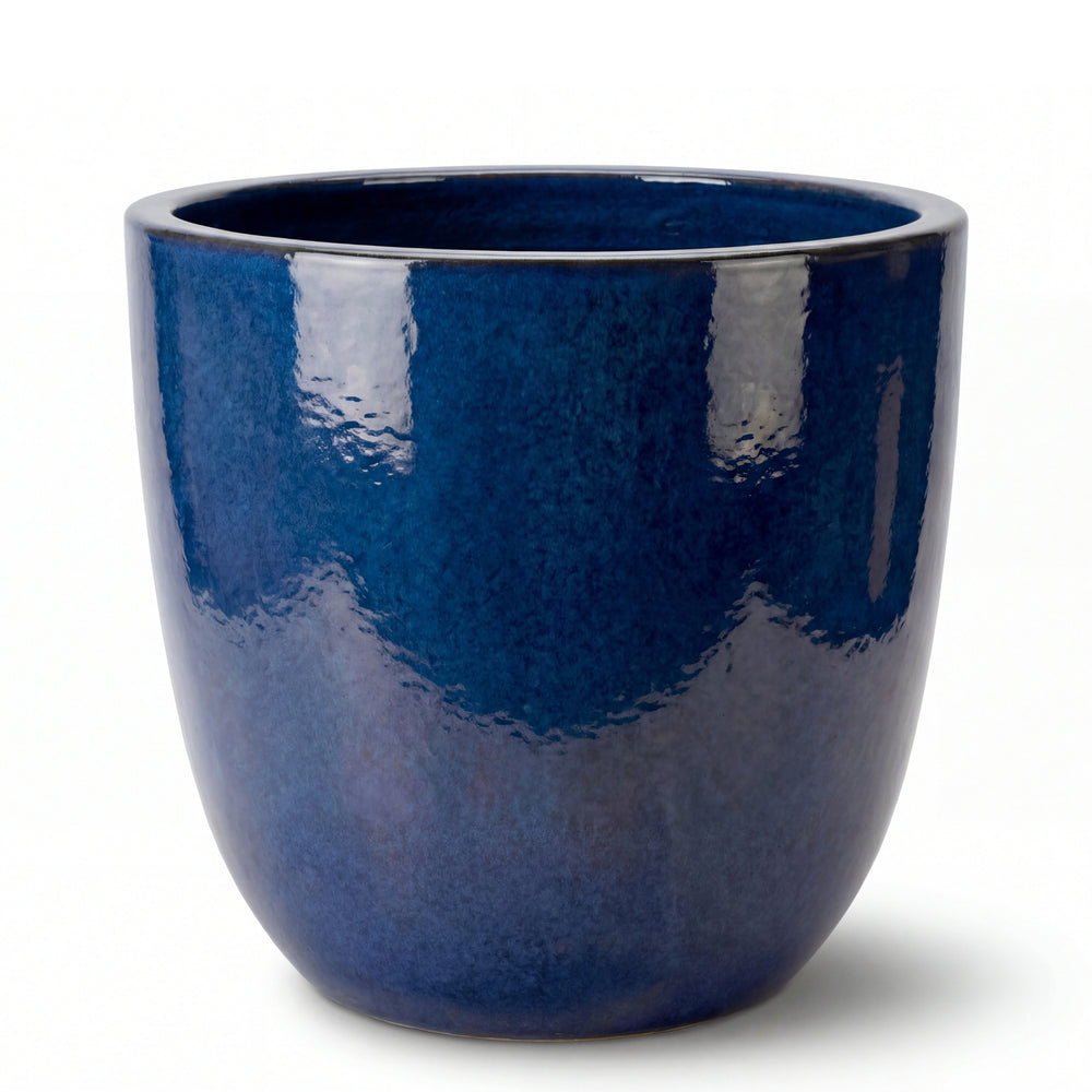 Keramik-Pflanzkübel LANCELOT - Mitternachtsblau - M (36 cm x 34 cm)