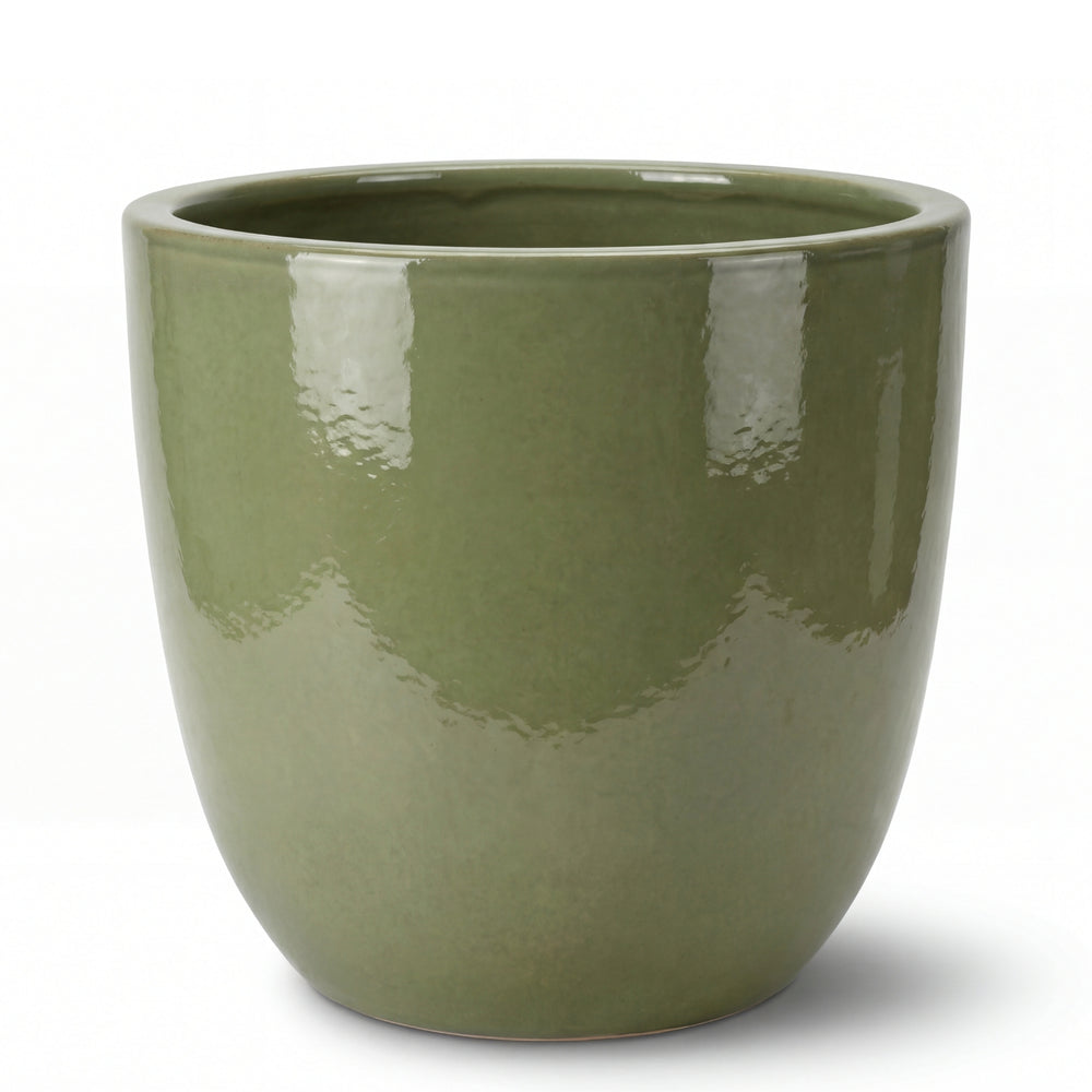 Keramik-Pflanzkübel LANCELOT - Jade-Perle - M (36 cm x 34 cm)
