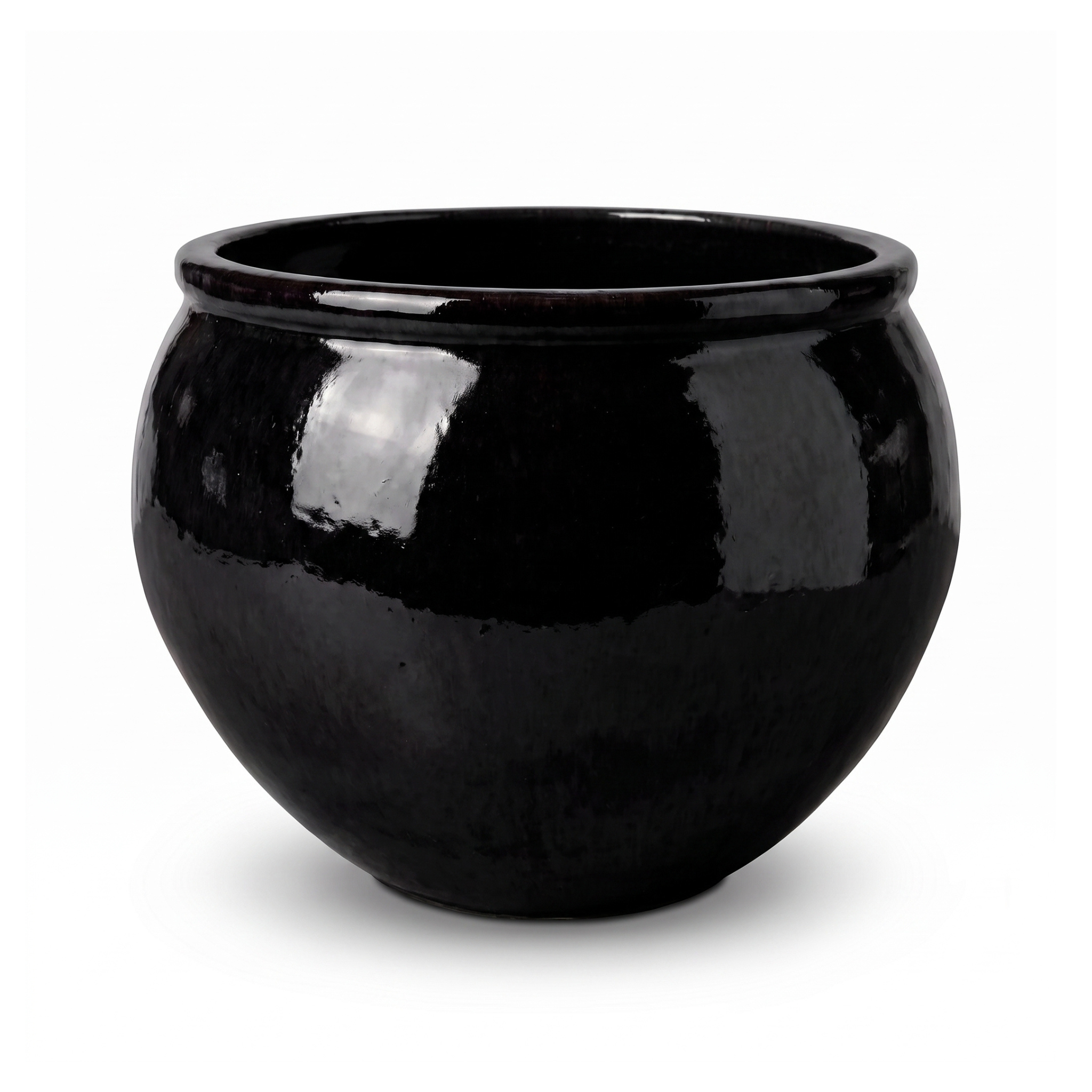 Großer Keramik-Pflanzkübel Lutece - Schwarz - XL (53 cm x 43 cm)