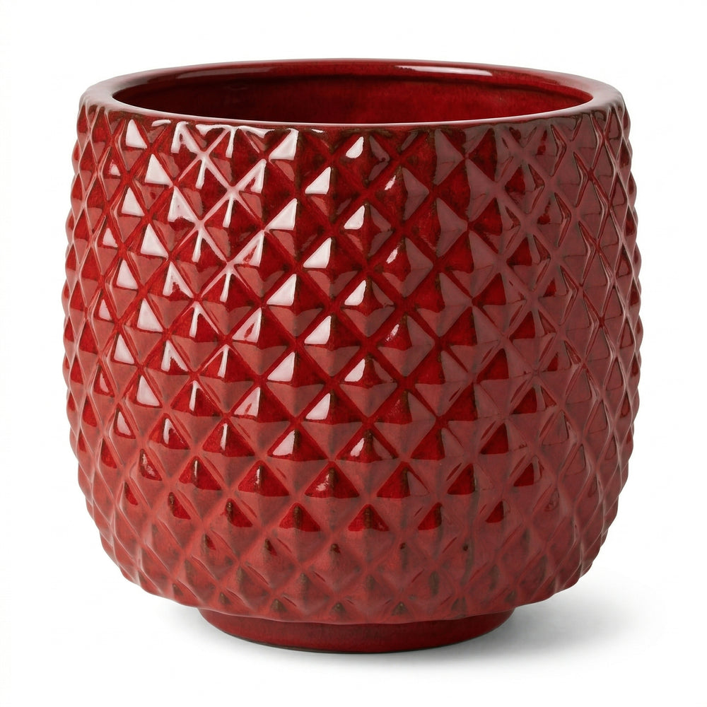 Keramik-Pflanzkübel MARS - Imperialrot - L (45 x 45 cm)
