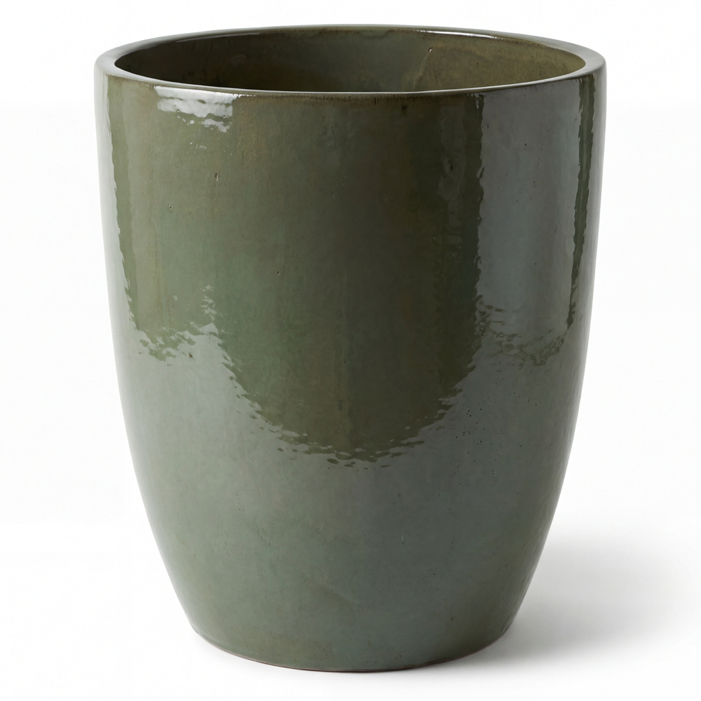 Keramik-Pflanzkübel Mazarin 2 – Khaki - L (37 x 49 cm)