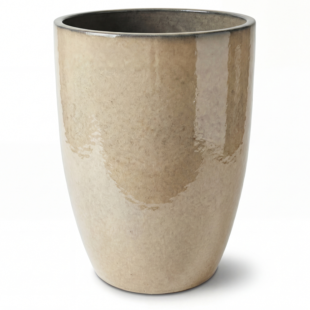 Keramik-Pflanzkübel Mazarin 2 – Elfenbein - L (37 x 49 cm)