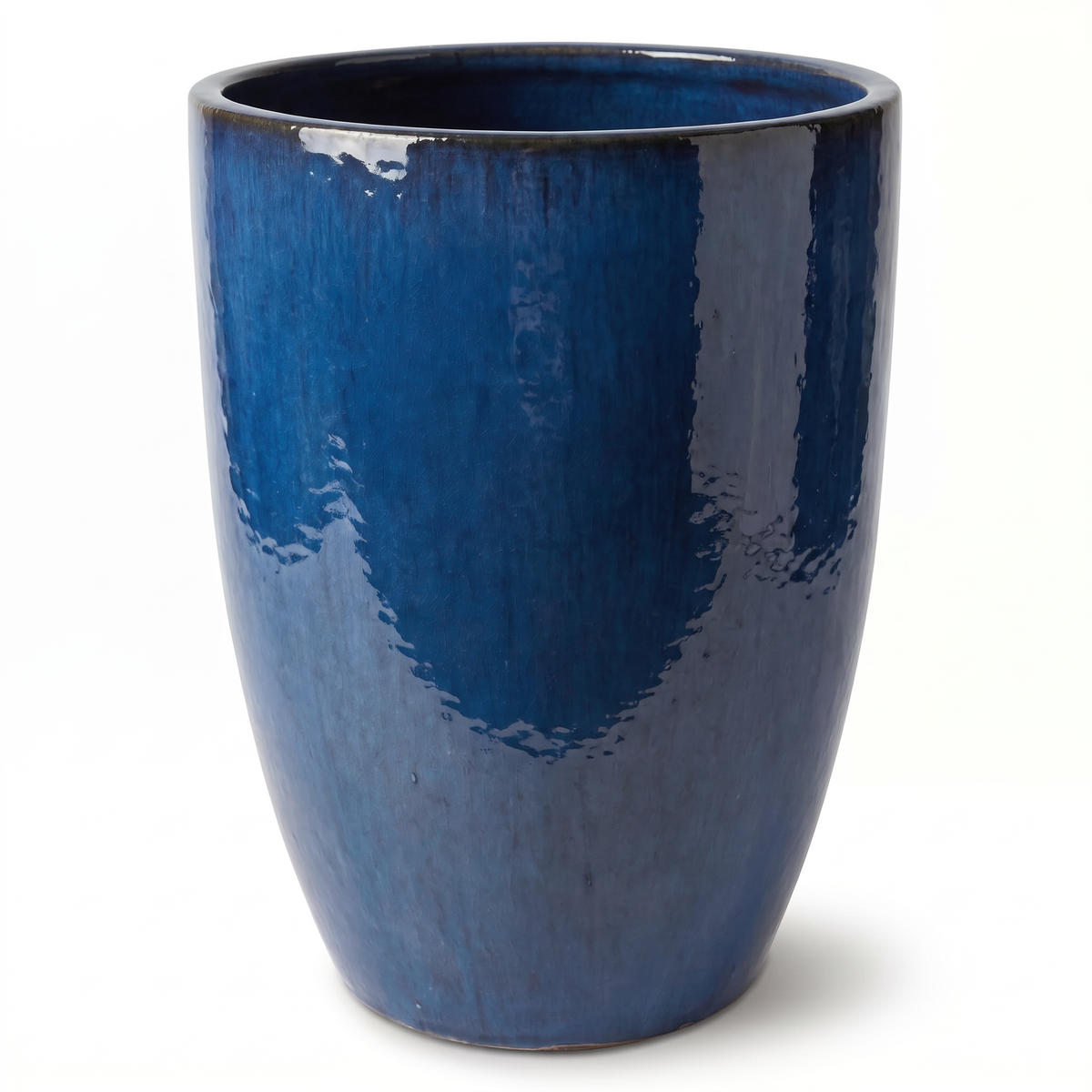 Keramik-Pflanzkübel Mazarin 2 – Azurblau, XXL (57 x 70 cm)
