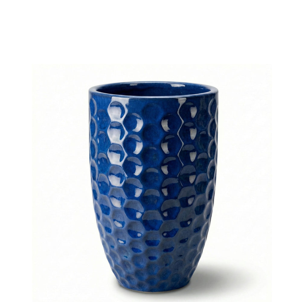 Keramik-Pflanzkübel MEROVEE - Azurblau - M (23 x 35 cm)