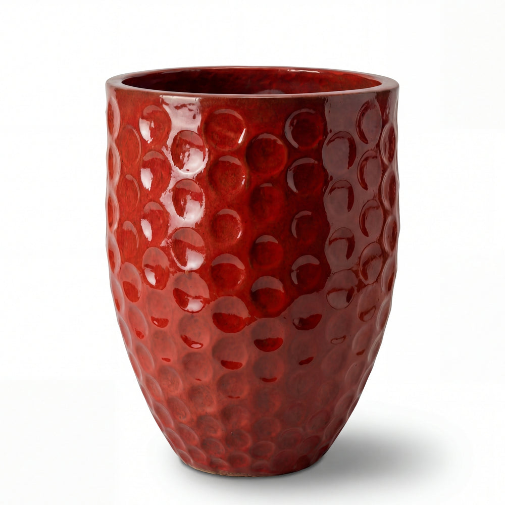 Keramik-Pflanzkübel MEROVEE - Tropenrot - XL (42 cm x 55 cm)