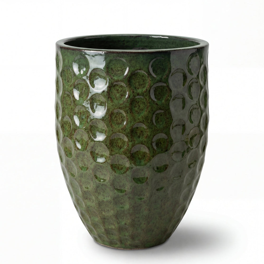 Keramik-Pflanzkübel MEROVEE – Tropengrün - XL (42 cm x 55 cm)