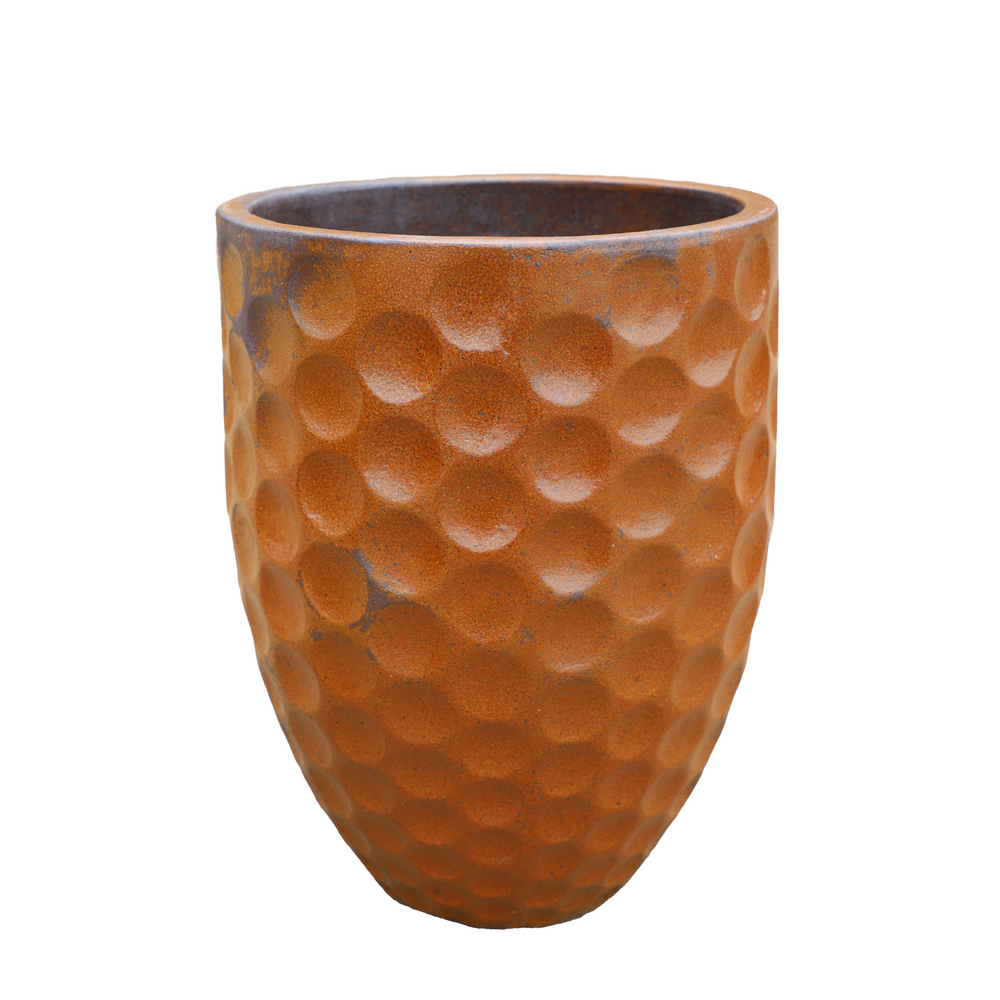 Keramik-Pflanzkübel MEROVEE - Rostoptik - XL (42 x 55 cm)