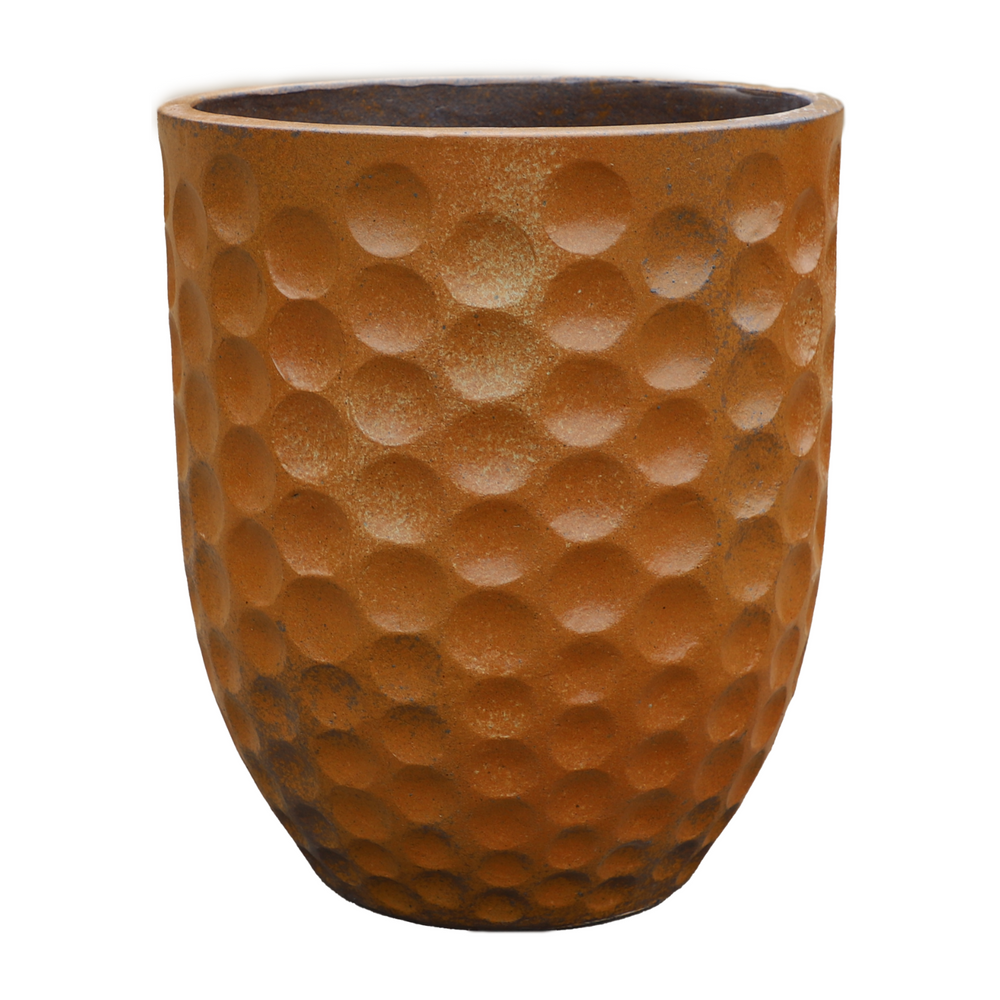 Keramik-Pflanzkübel MEROVEE - Rostoptik - XXL (55 x 65 cm)