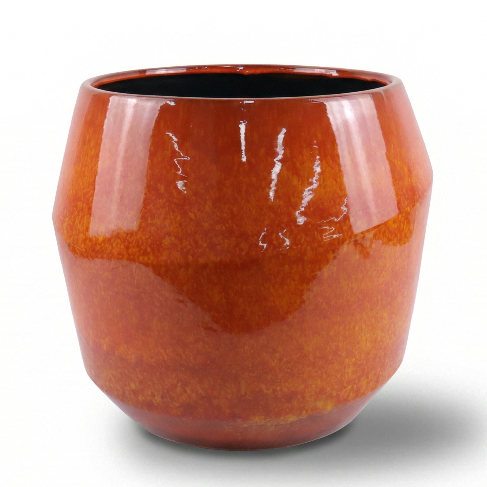 Keramischer Blumentopf MONACO Oranžový – Provencelia, handgefertigt, frostbeständig