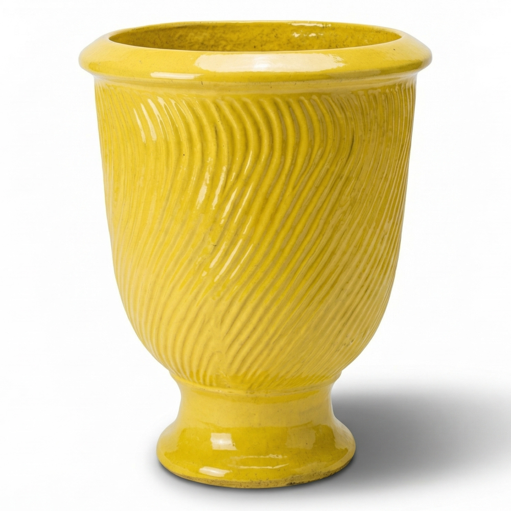 Keramik-Pflanzkübel MORGANE - Gelb - XL (55 x 69 cm)