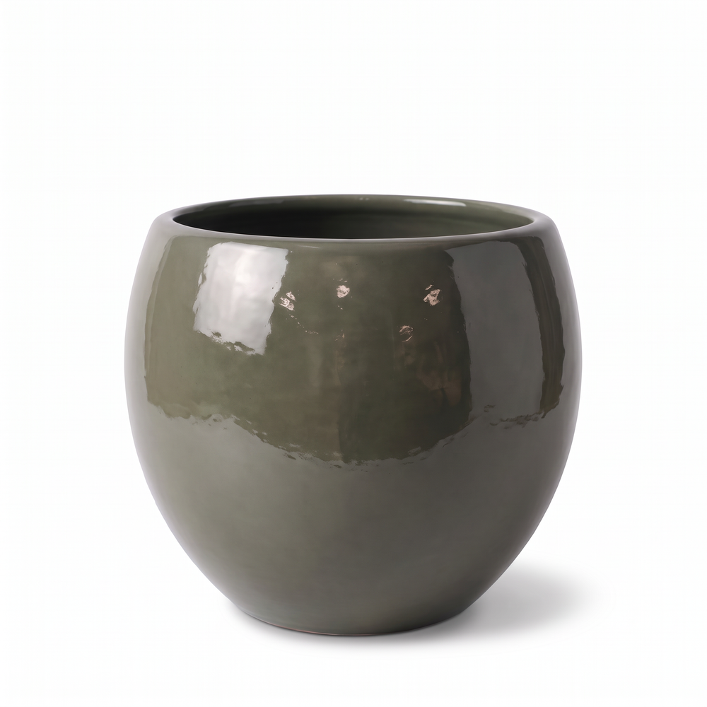 Keramik-Pflanzkübel Mozart – Khaki - L (43 x 35 cm)