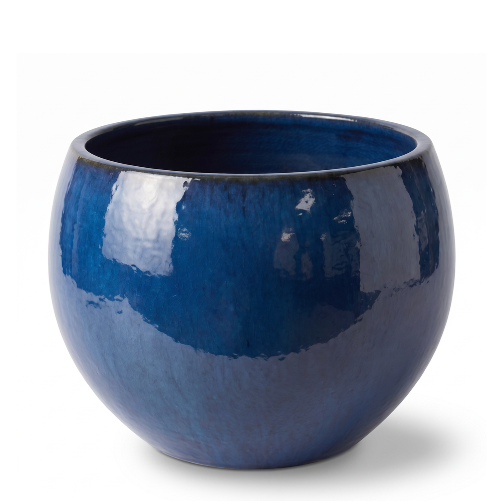 Keramik-Pflanzkübel Mozart – Azurblau - XL (56 x 42 cm)