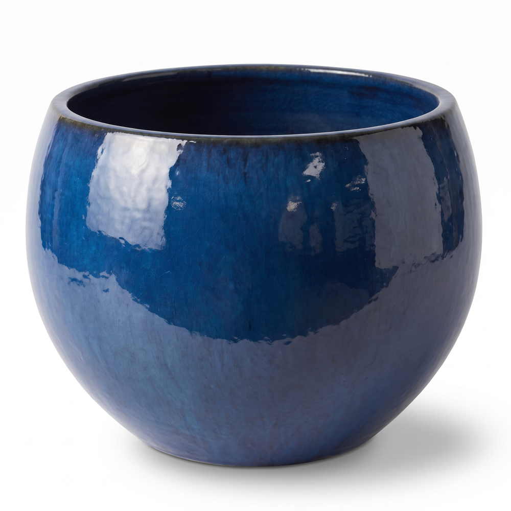 Keramik-Pflanzkübel Mozart – Azurblau - XXL (70 x 52 cm)